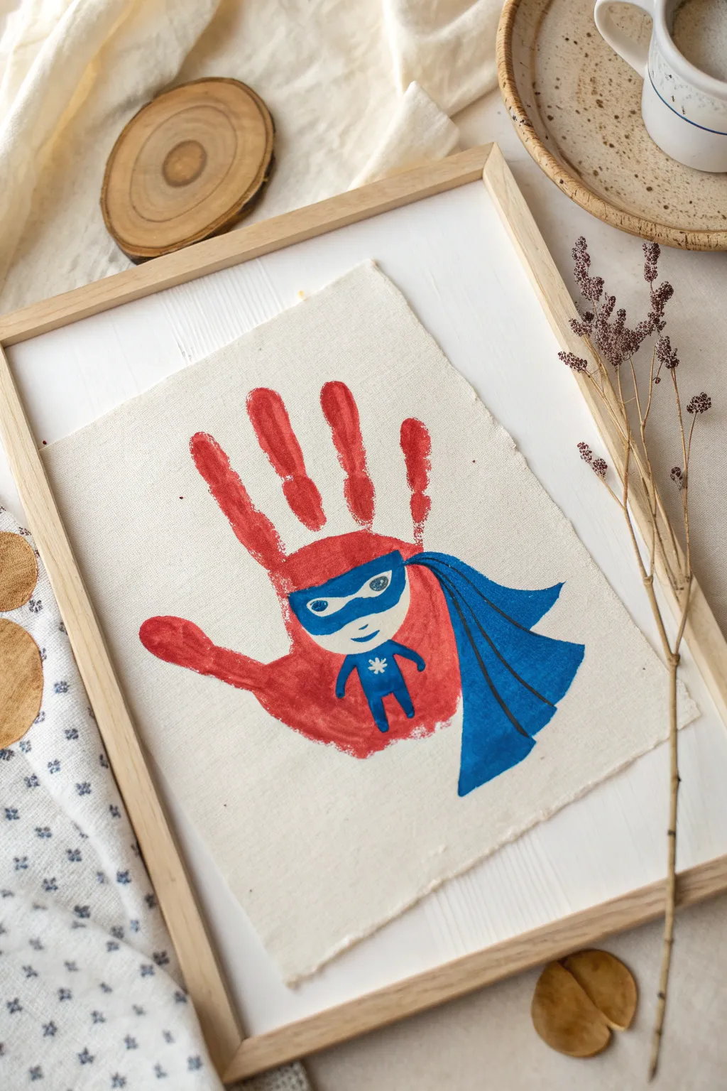 Celebrate Dad with a touch of creativity and love—your very own superhero handprint art!