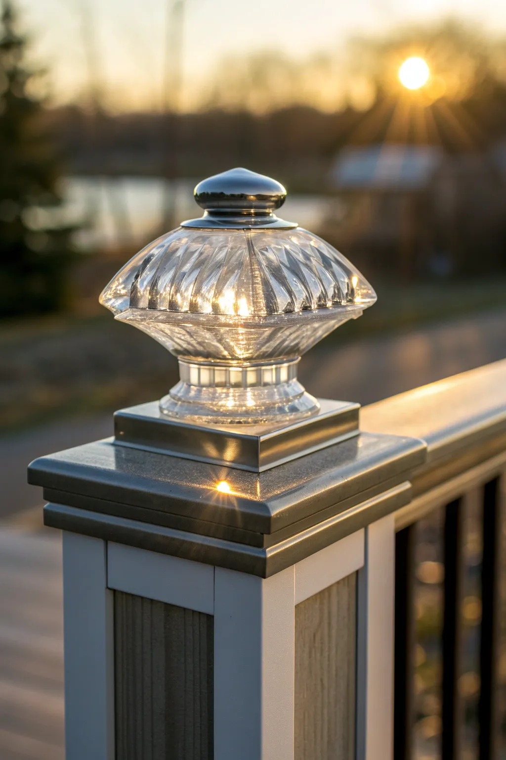 Illuminate your space with the sleek elegance of glass post caps.