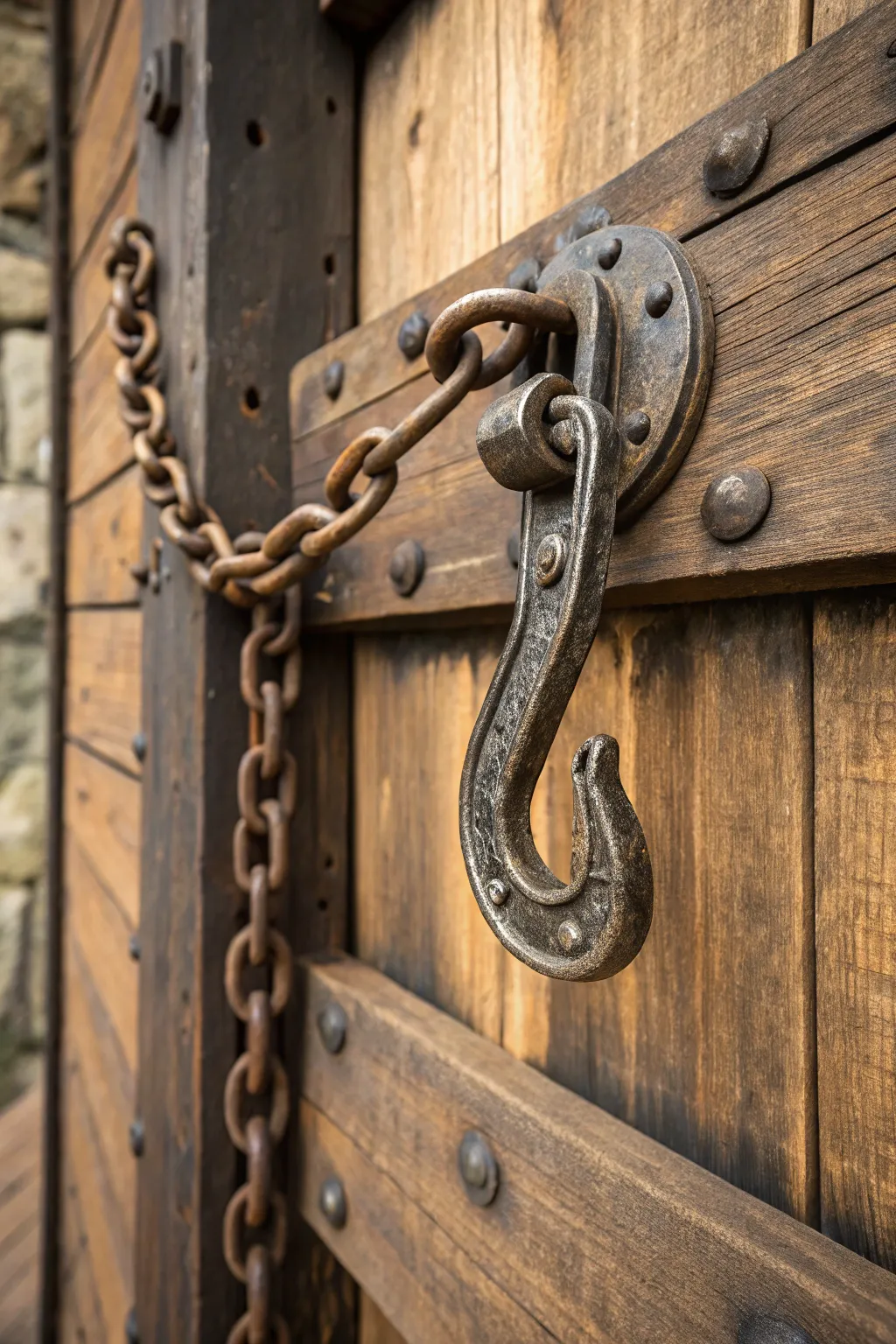 Elevate your DIY projects with this sturdy chain and hook latch, a perfect blend of functionality and artisanal craftsmanship.