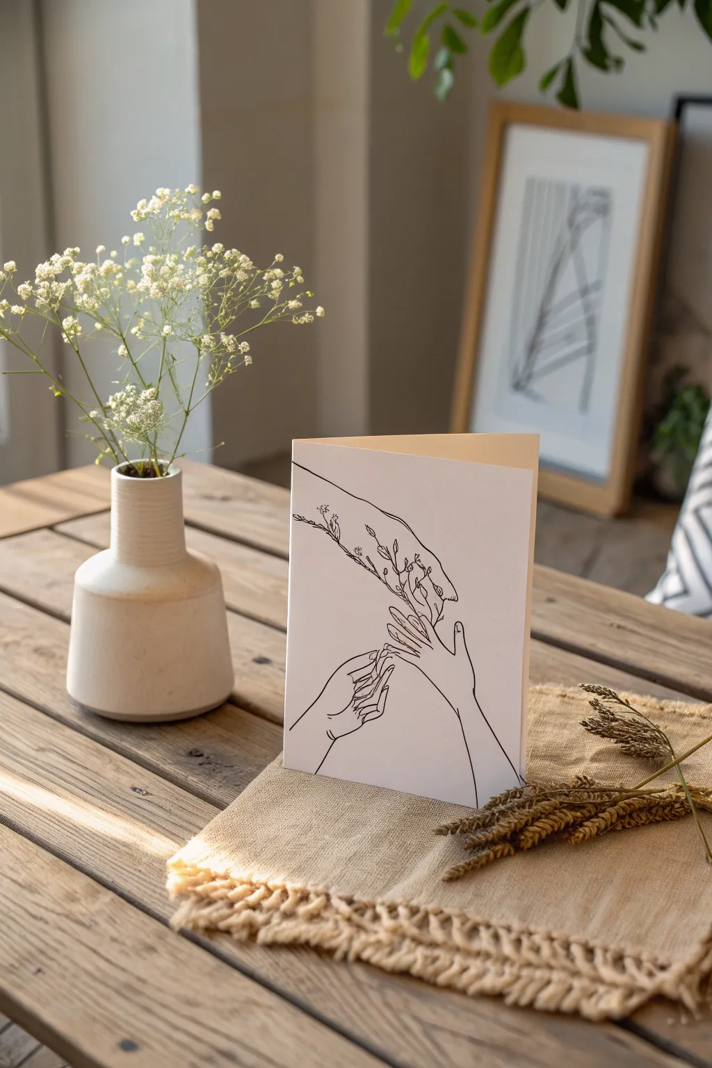Send a heartfelt hug across the miles with this DIY card for grandma, blending minimalist elegance with a personal touch.