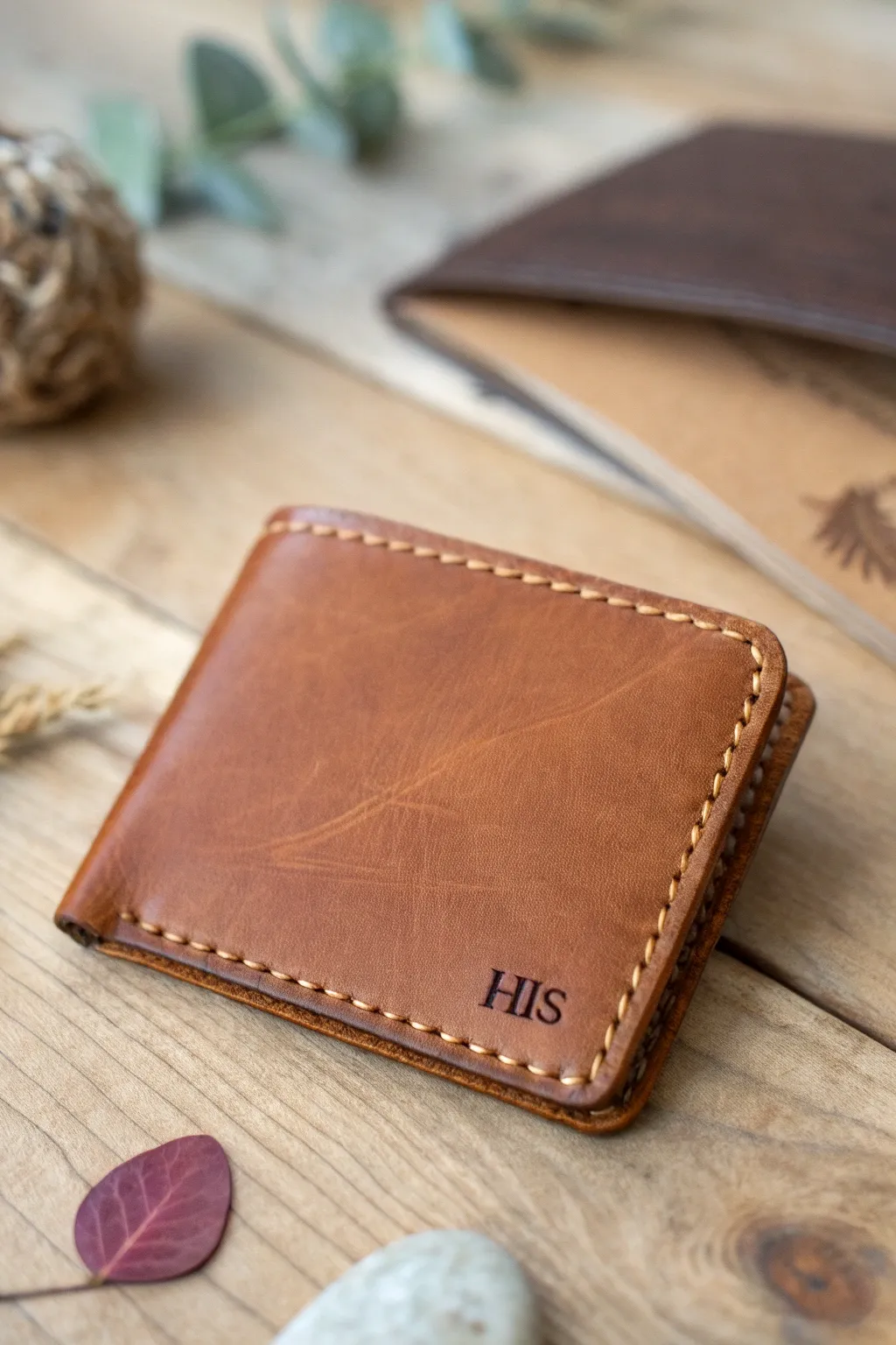 Crafted with love: A personalized leather wallet that's both practical and stylish.