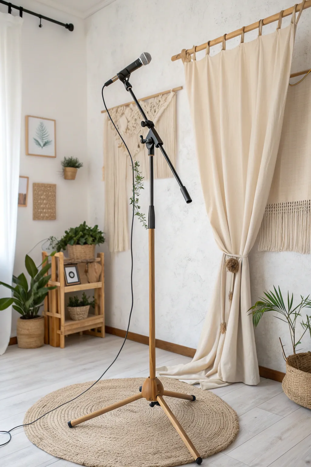 Transform your living room into a chic DIY karaoke stage with minimalist charm. 🎤✨