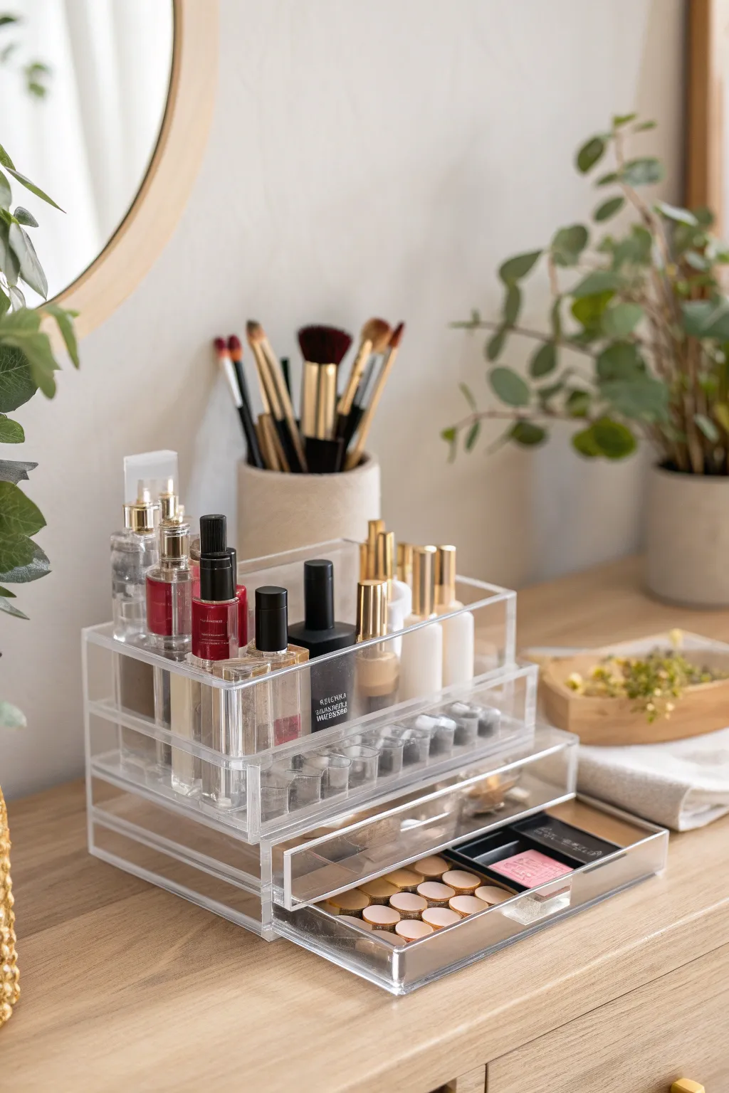 Elevate your beauty routine with this chic acrylic organizer — where clarity meets elegance.