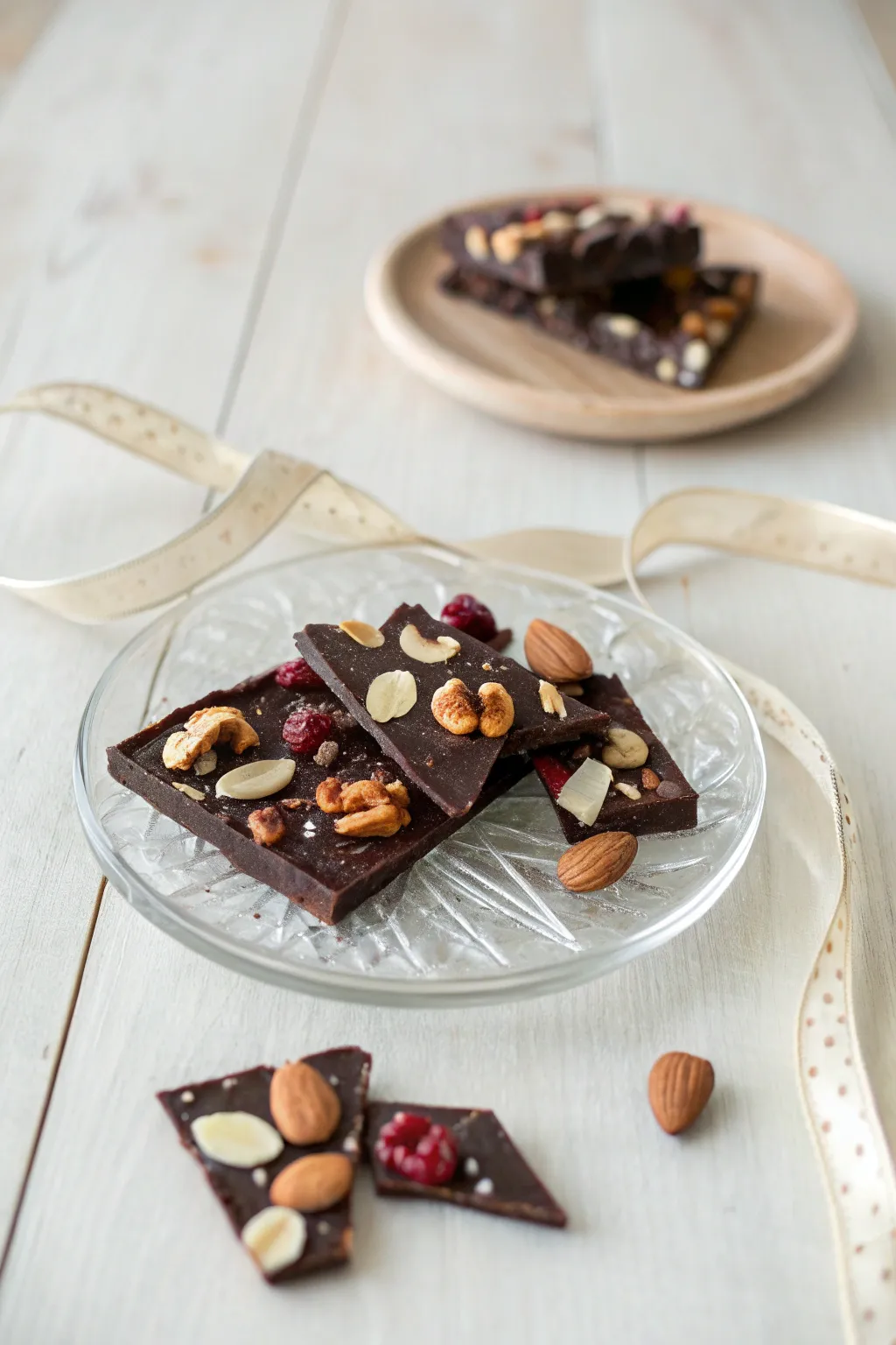Delight in simplicity: Homemade chocolate bark bites, a sweet gift wrapped in elegance.