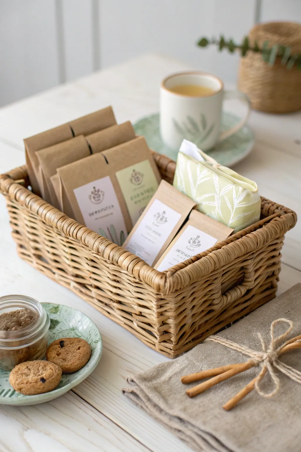 Indulge in a moment of serenity with our Tea Time Treats basket - the perfect blend of elegance and warmth for a special Mother's Day.