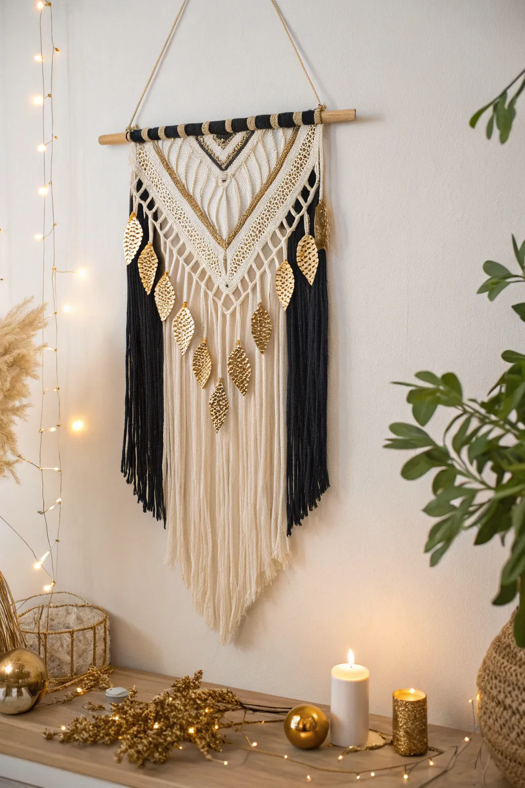 Elevate your New Year's decor with this chic neutral and metallic backdrop, where simplicity meets elegance.