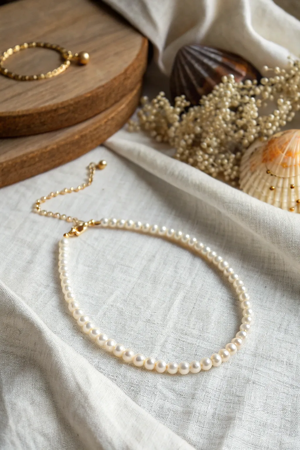 Embrace timeless elegance with this handcrafted vintage-inspired pearl choker.