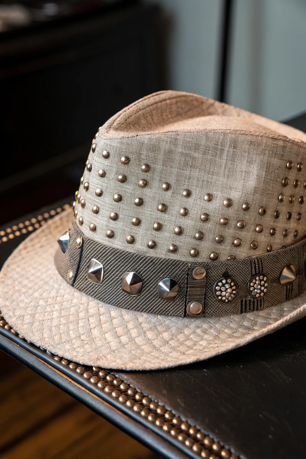 Elevate your rockstar style with a custom-studded fedora - where craftsmanship meets attitude.