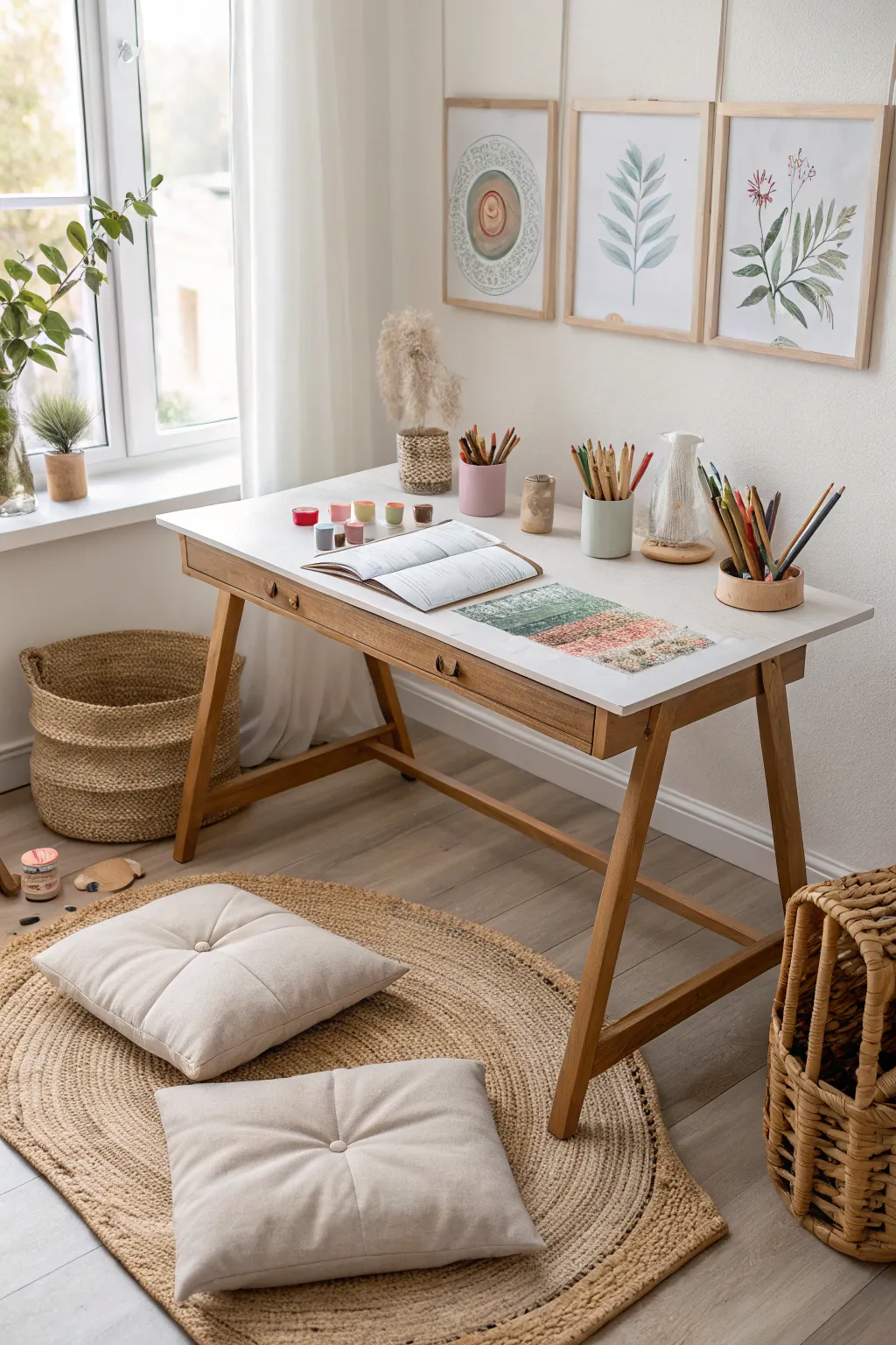 Embrace creativity in your own minimalist art station, where simplicity meets inspiration.