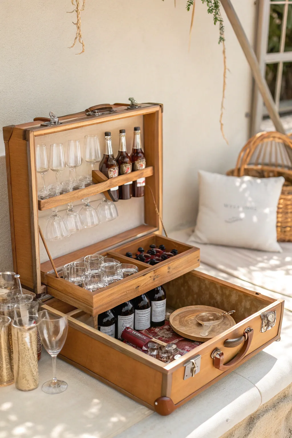 Sip in Style: Transform your vintage suitcase into the perfect weekend mini bar!