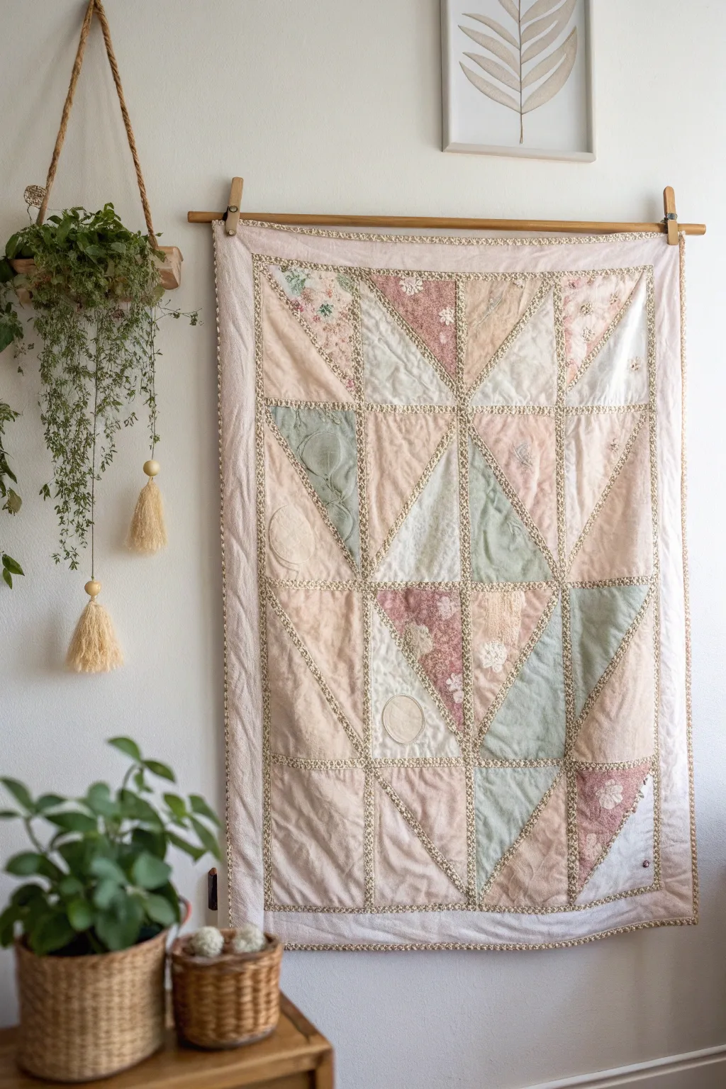 Transform your space with a DIY fabric wall hanging that brings warmth and charm to any room.