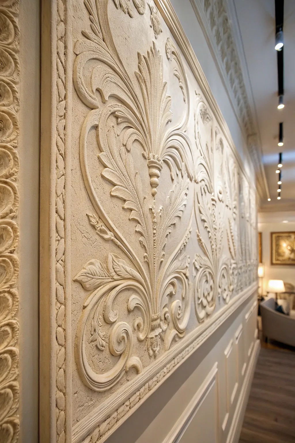 Elevate your space with the timeless artistry of textured plaster panels.