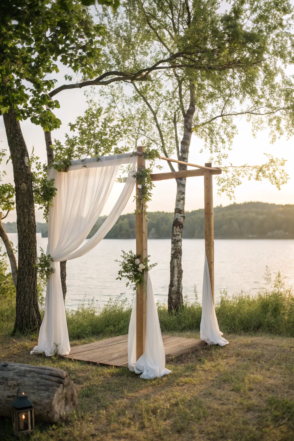 Embrace nature's elegance with a minimalist wedding backdrop that lets the beauty of the outdoors shine.