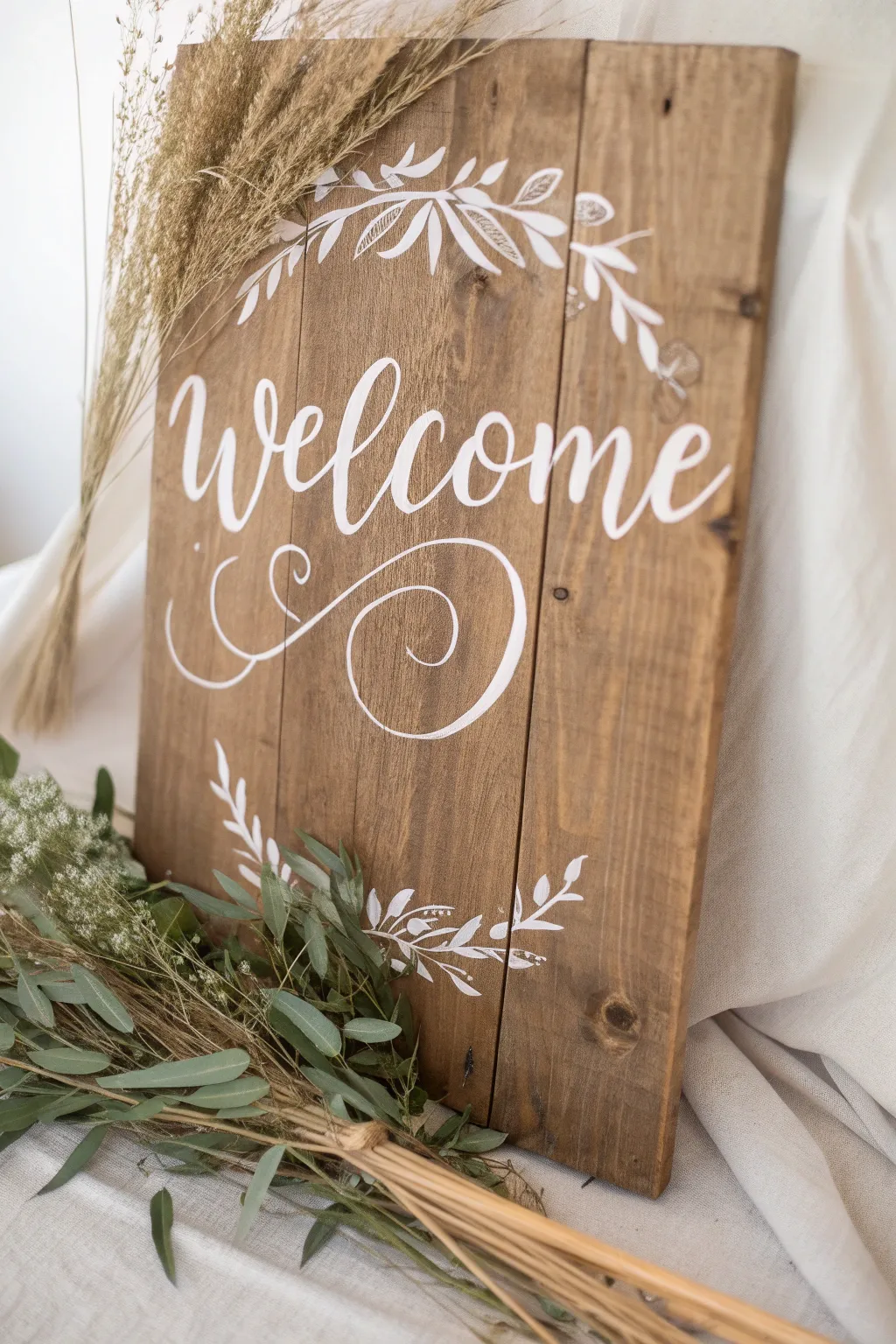 Welcome your guests with elegance and charm using a handcrafted calligraphy sign.