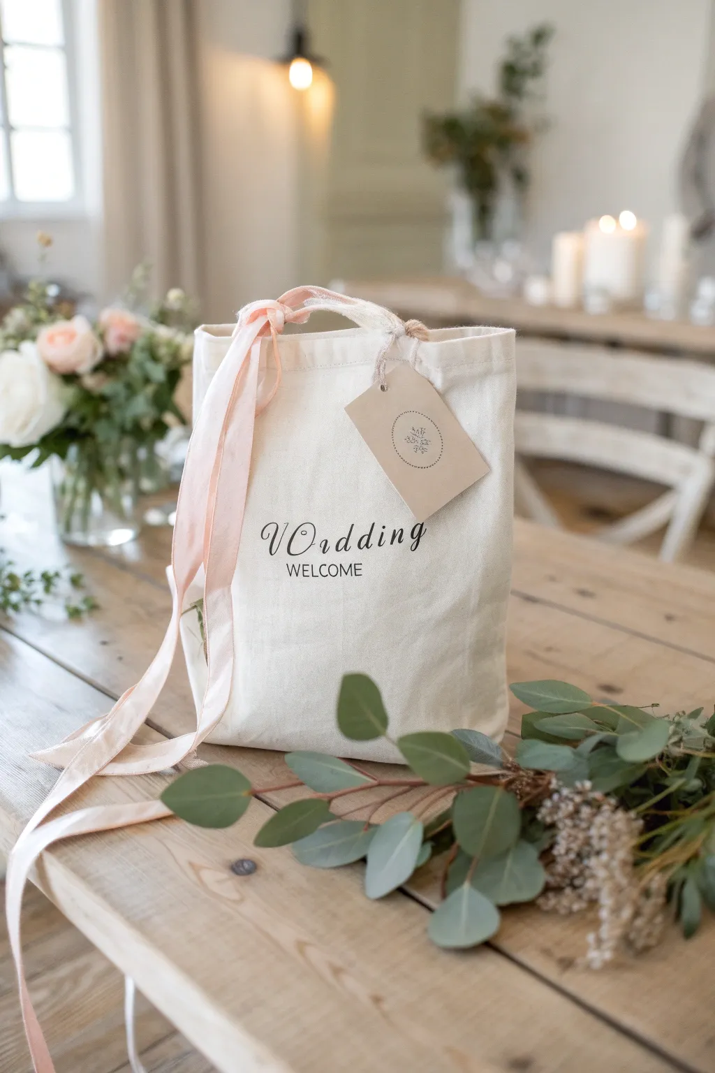 Craft the perfect welcome bag with themed decorations that echo your wedding's palette and style.