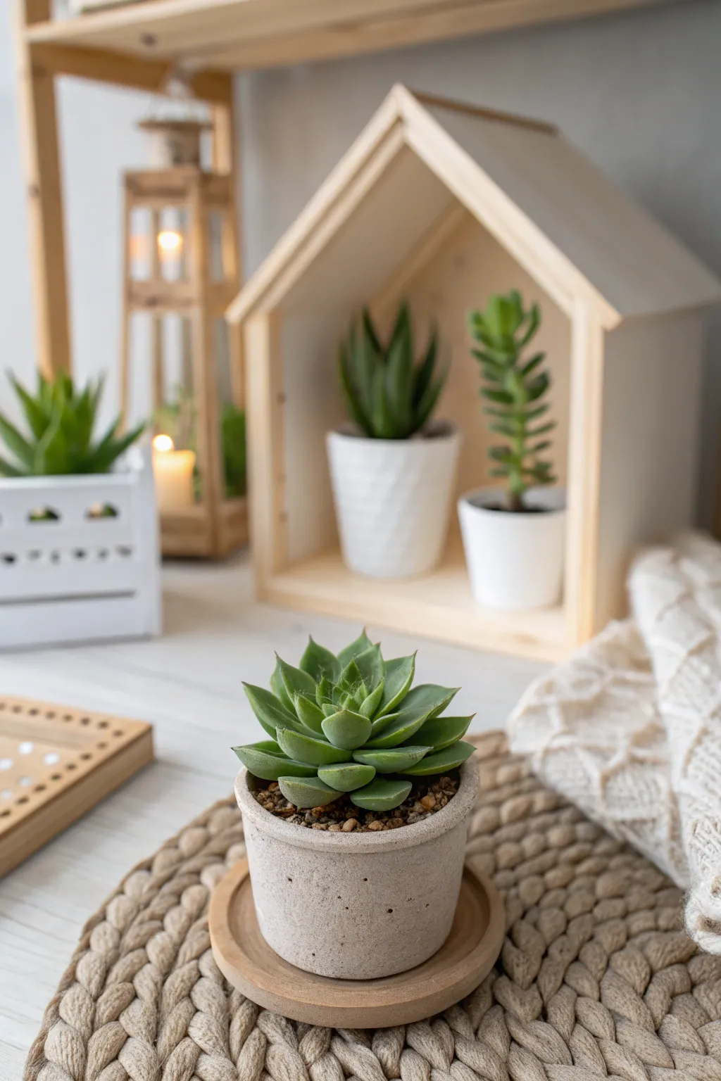 Bring a breath of fresh air to your dollhouse with this charming miniature plant corner, where craftsmanship meets natural beauty.