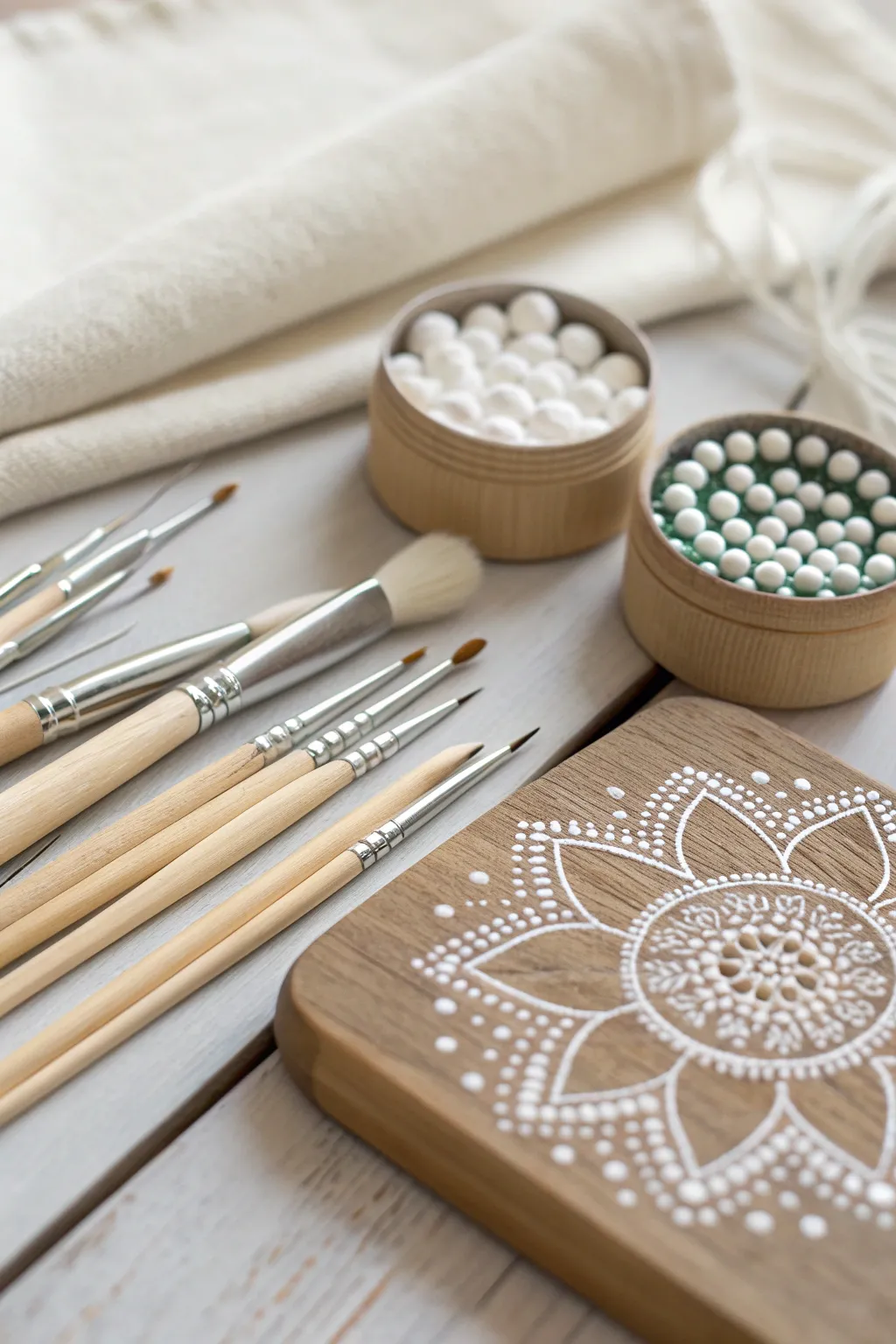 Discover the art of dot painting with a touch of Scandinavian minimalism and Boho charm.