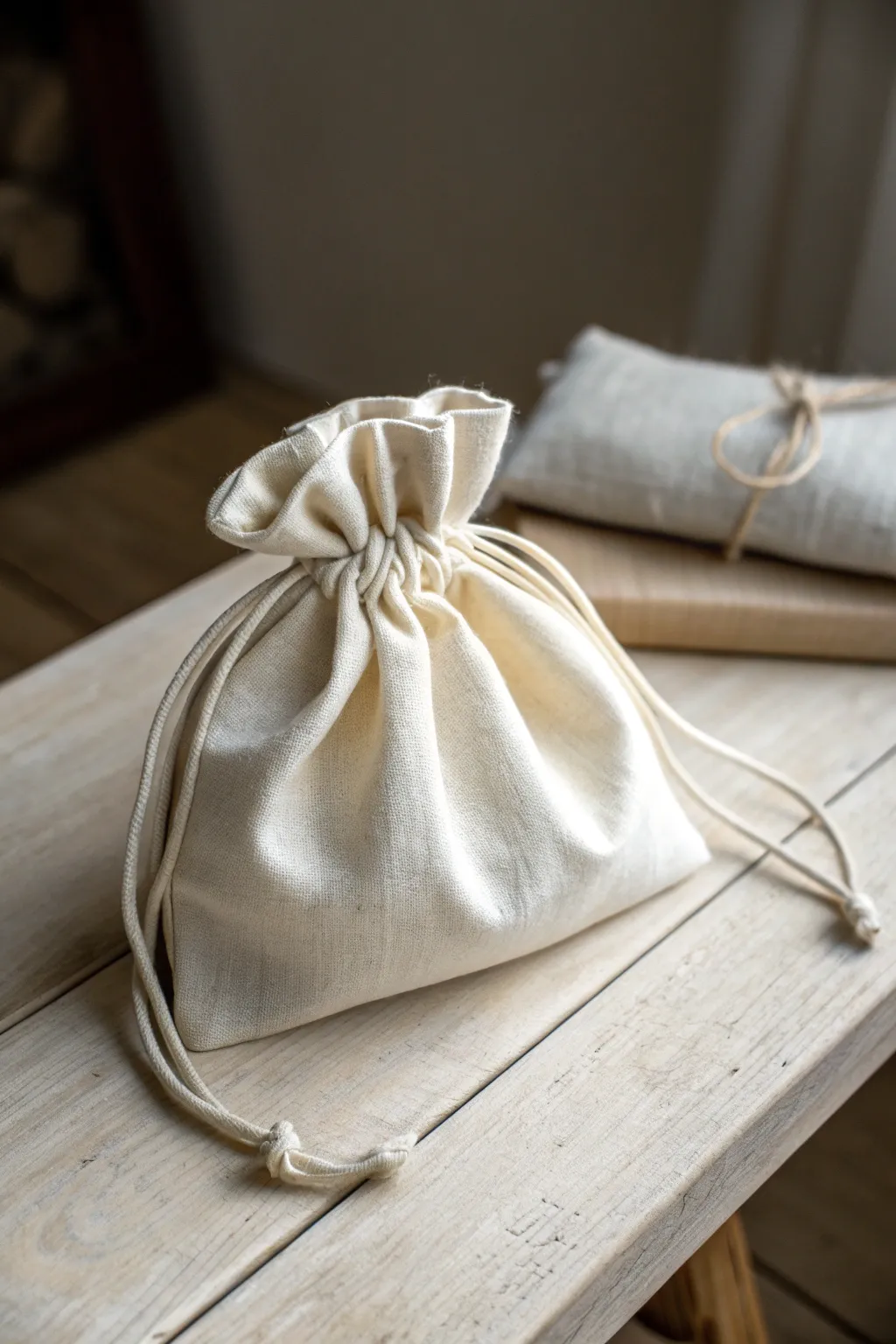 Elevate your earring storage with the chic simplicity of a linen drawstring pouch.