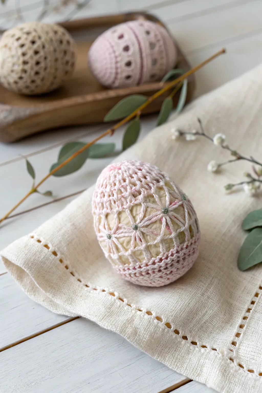 Add a touch of handcrafted elegance to your Easter decor with these charming crocheted mini eggs.