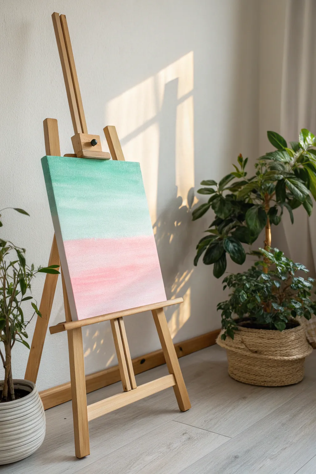 Embrace tranquility with this simple yet stunning gradient canvas, where soft hues blend seamlessly for a meditative art experience.