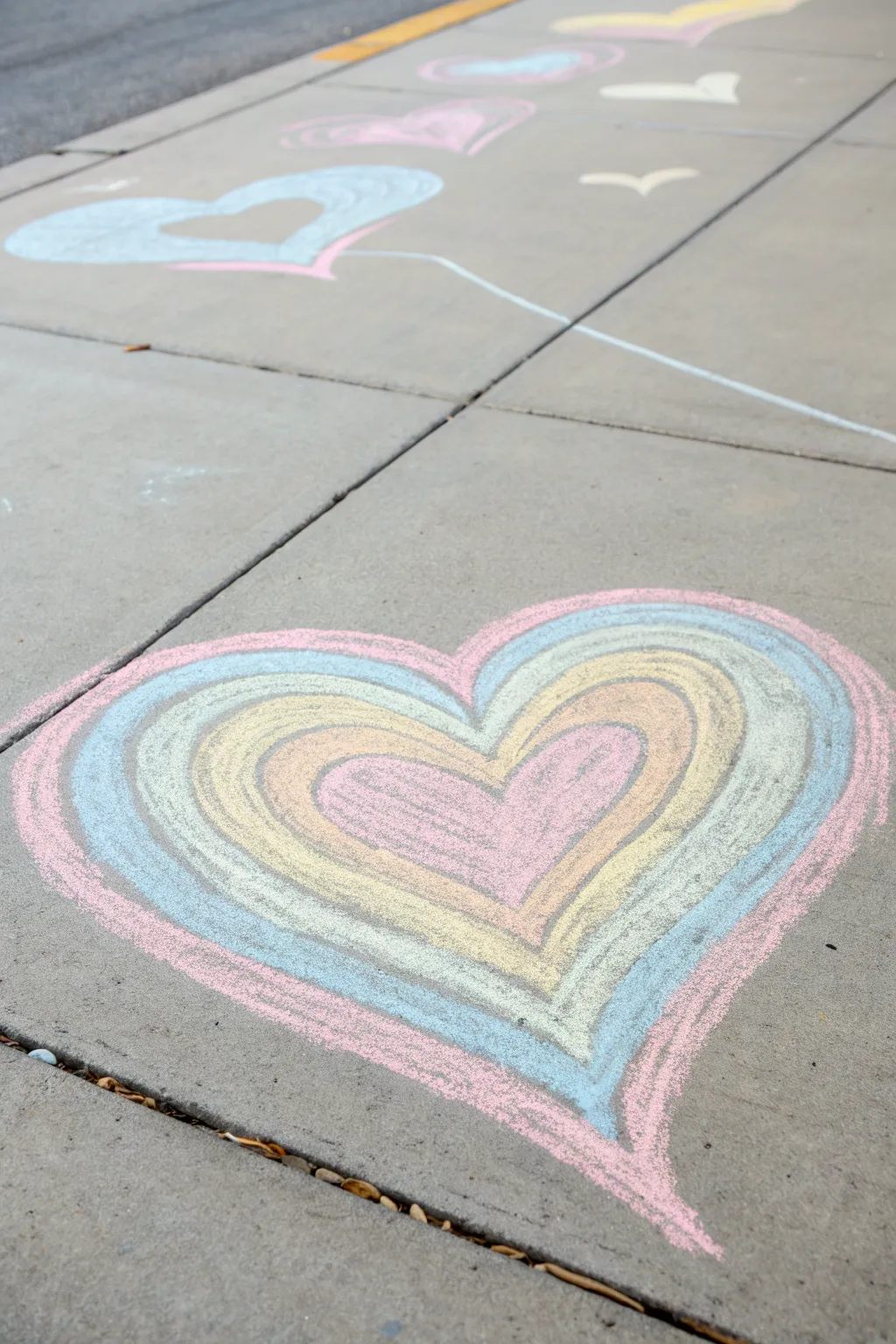 Spread love with charming chalk heart patterns—simple, vibrant, and beautifully crafted for any occasion.