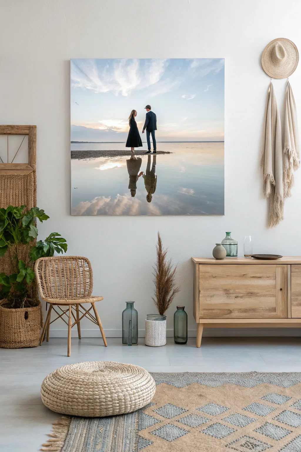 Capture the essence of togetherness with a reflective twist in your artwork. #CoupleArt #ScandiBoho