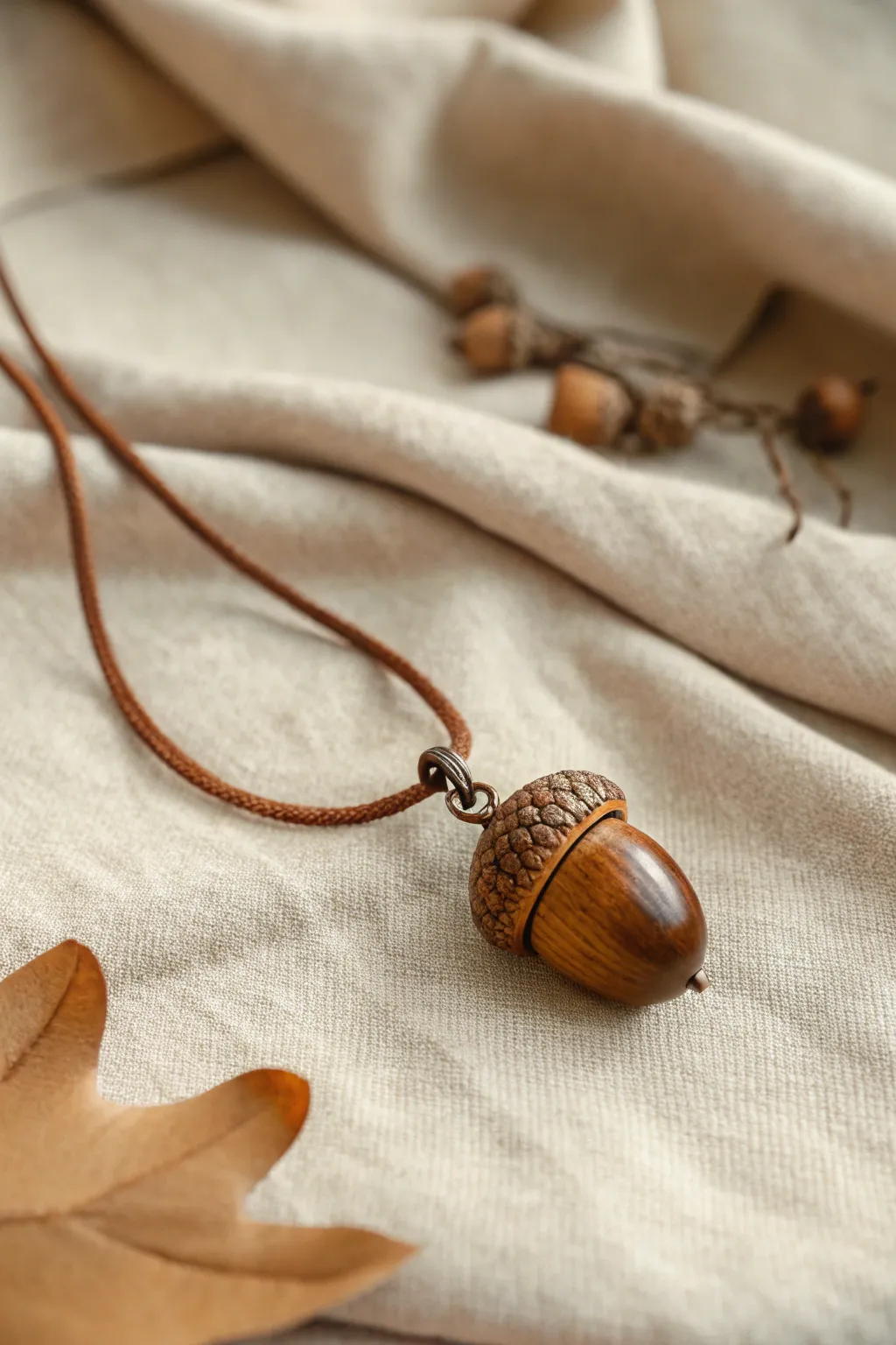 Embrace the beauty of fall with handcrafted acorn cap jewelry—simple, natural, and charming.