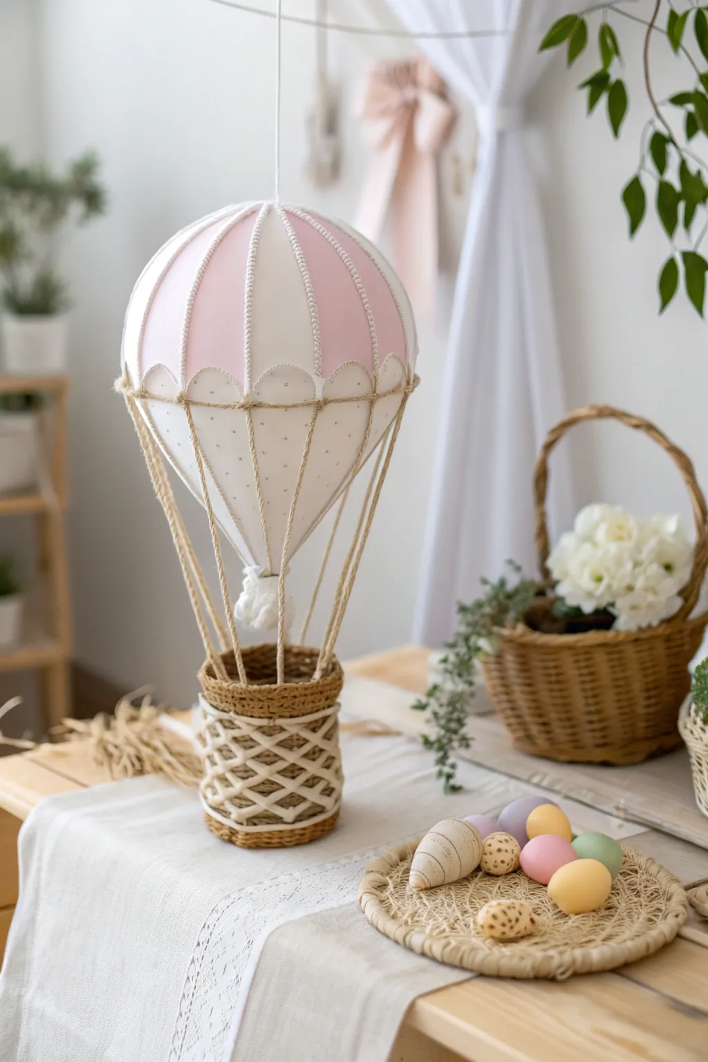 Drift away with the charm of a handmade balloon parachute—where craftsmanship meets whimsy.