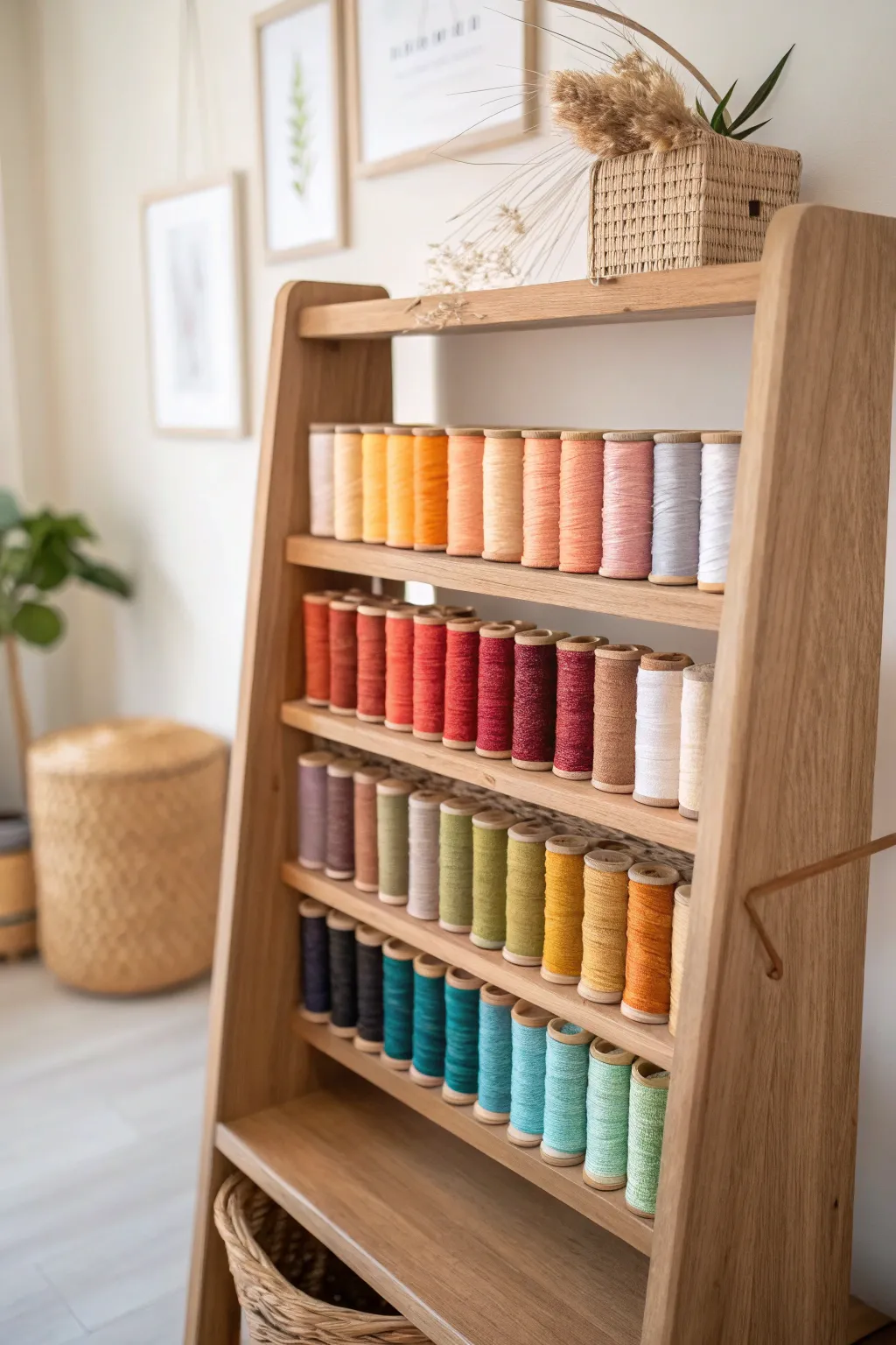 Transform your space with this chic DIY embroidery thread organizer—where simplicity meets natural beauty.