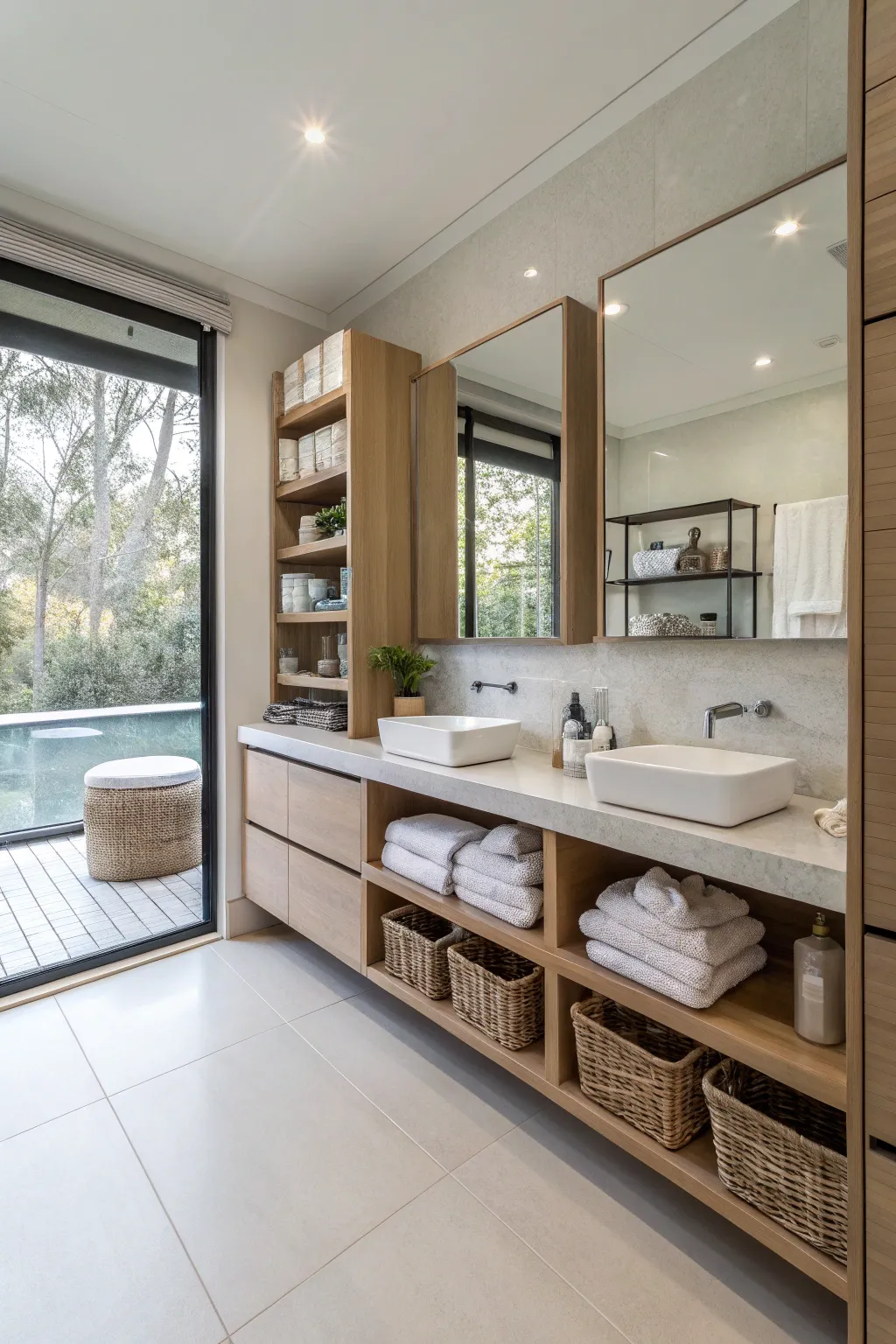 Keep your ensuite organized with smart storage.