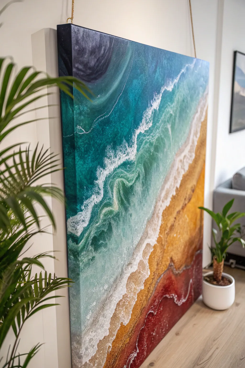 Transform your space with the captivating allure of epoxy wall art.
