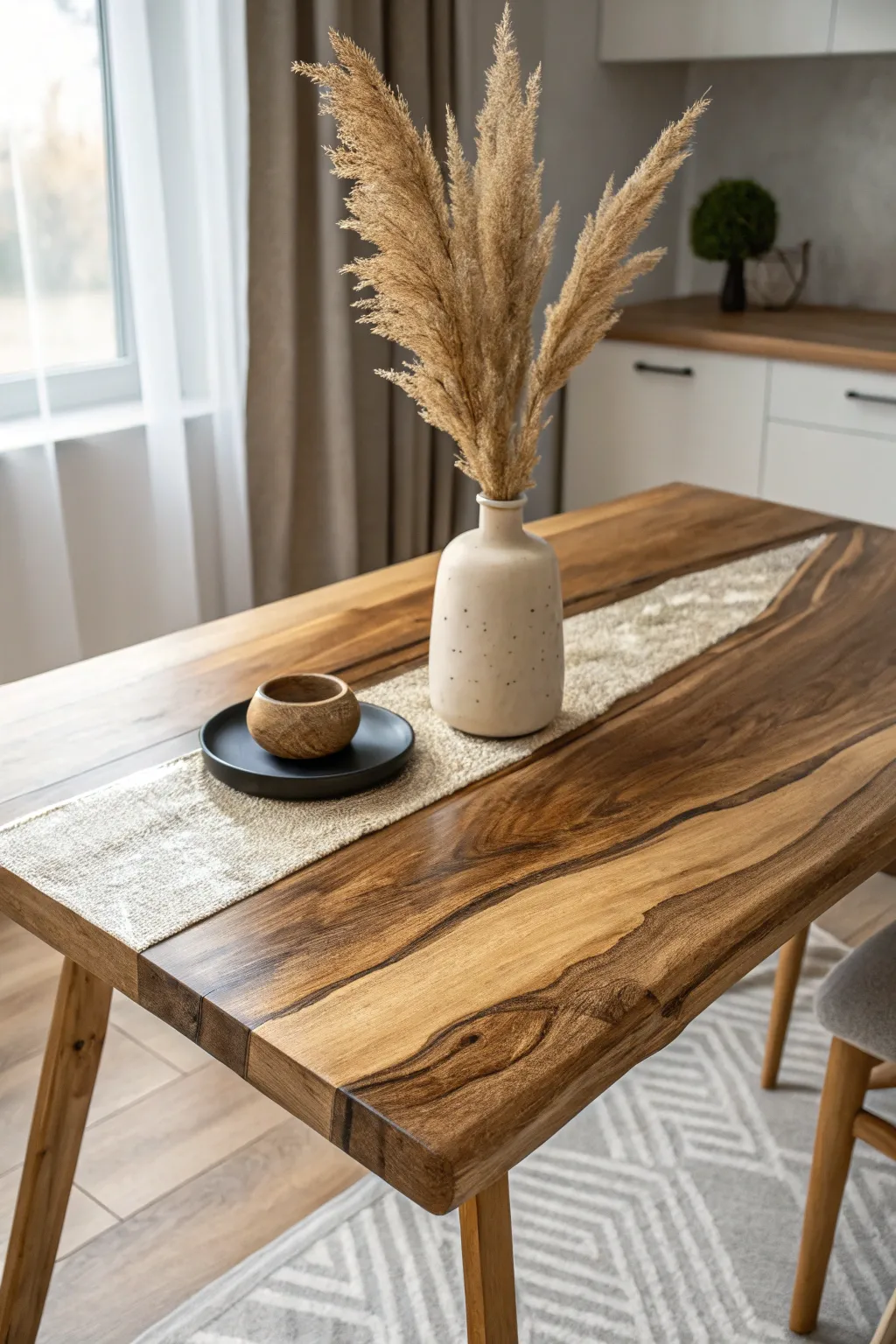 Elevate your space with the timeless elegance of wood and resin craftsmanship.