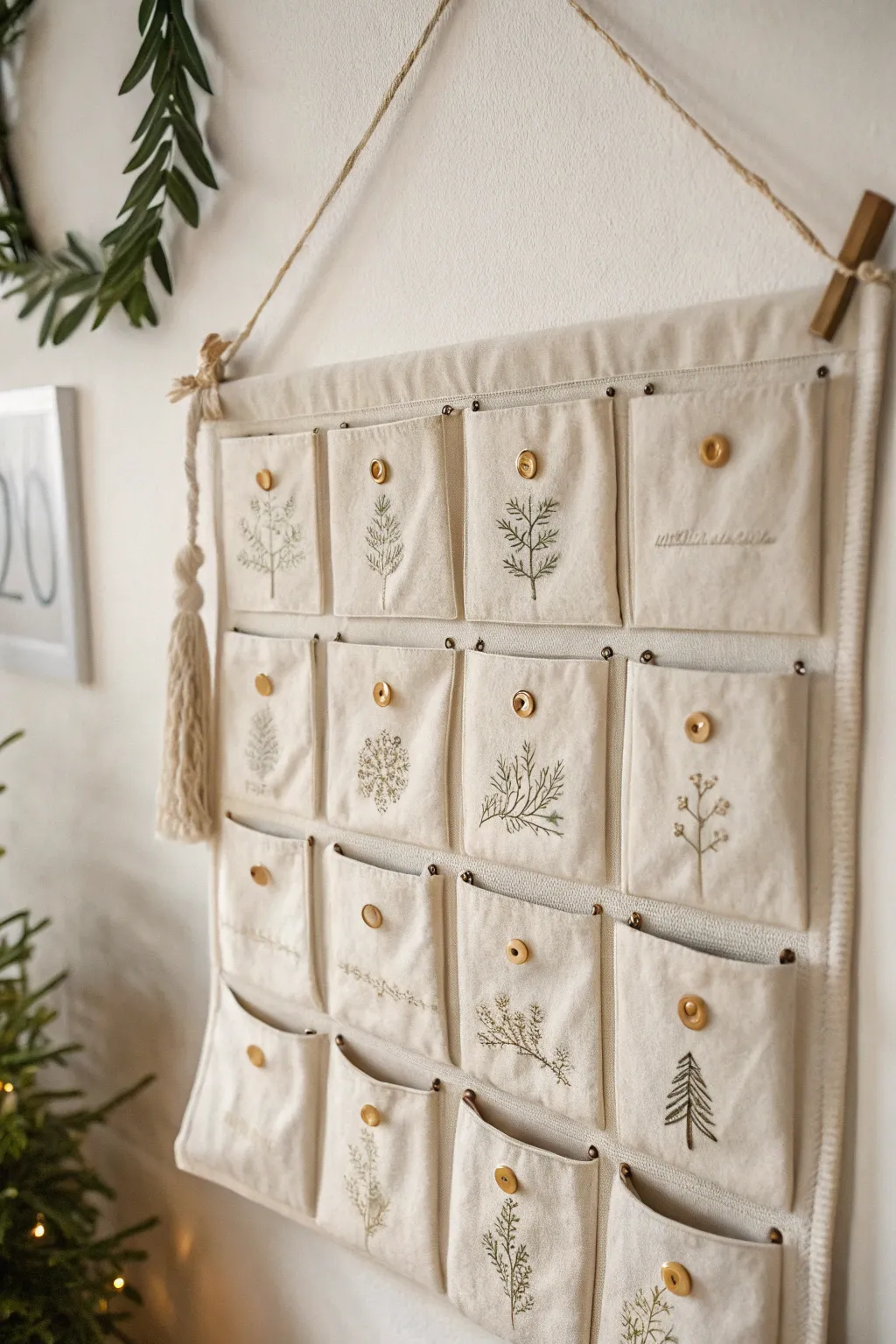 Countdown to Christmas with this charming fabric advent calendar—simple, elegant, and crafted with love!
