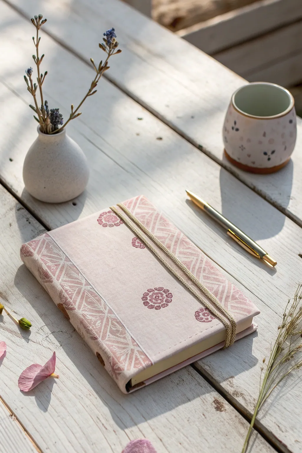 Capture your thoughts in style with a beautifully crafted fabric-covered journal. #ScandinavianDesign #BohoChic