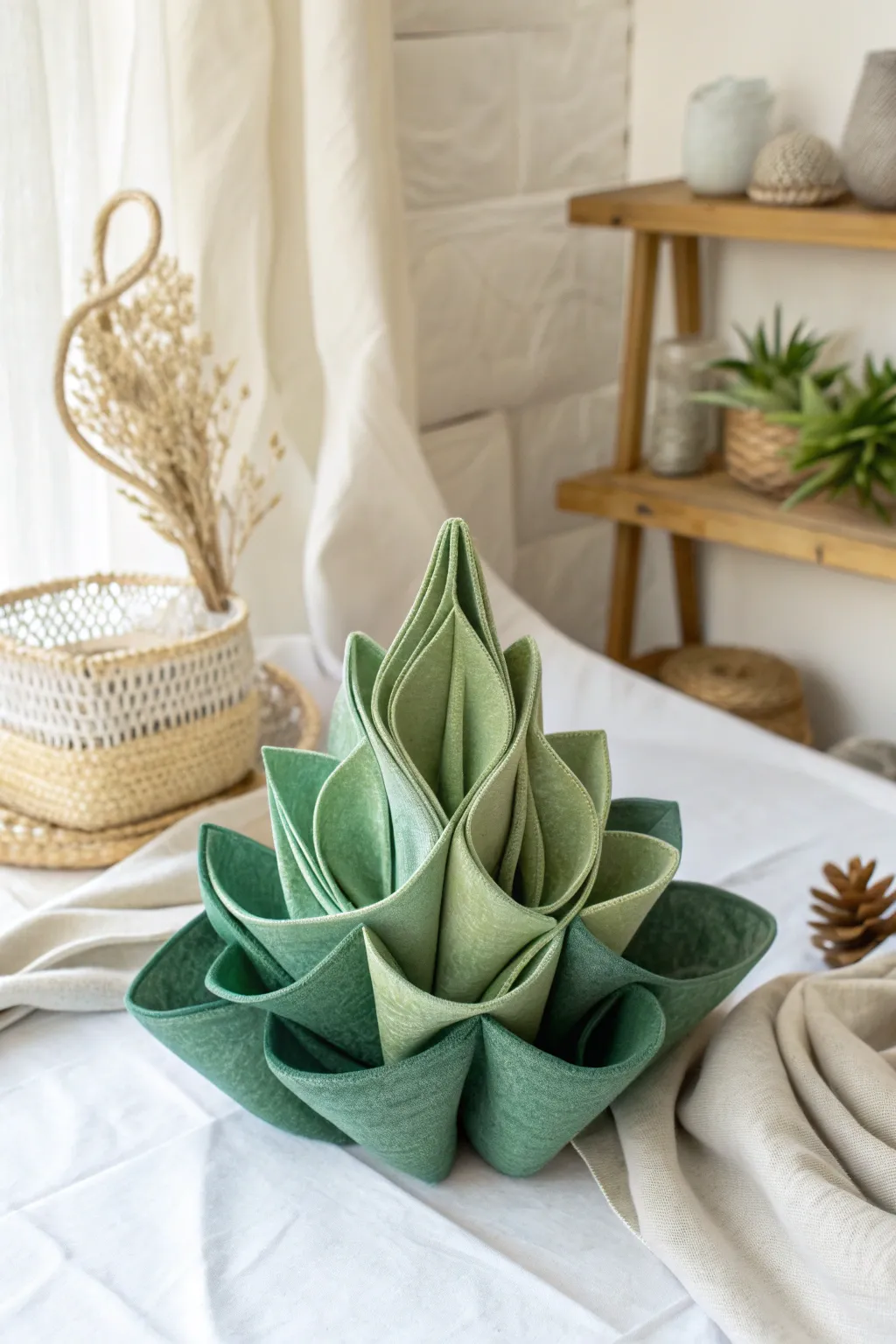 Discover the serene beauty of abstract plant forms in fabric, a perfect blend of minimalist and Boho style for your home decor.