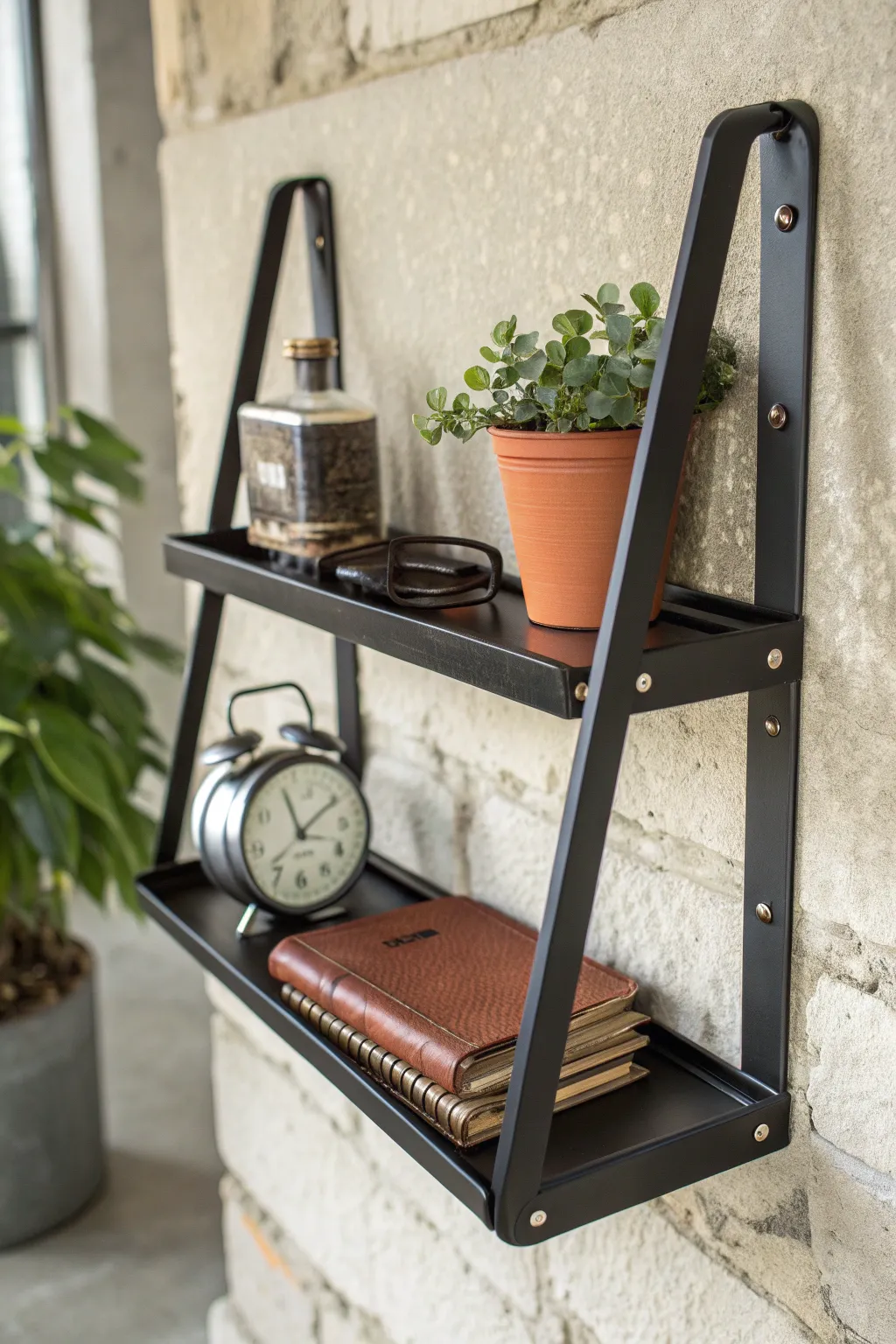 Elevate your space with sleek, handcrafted metal shelves that blend function with modern design.