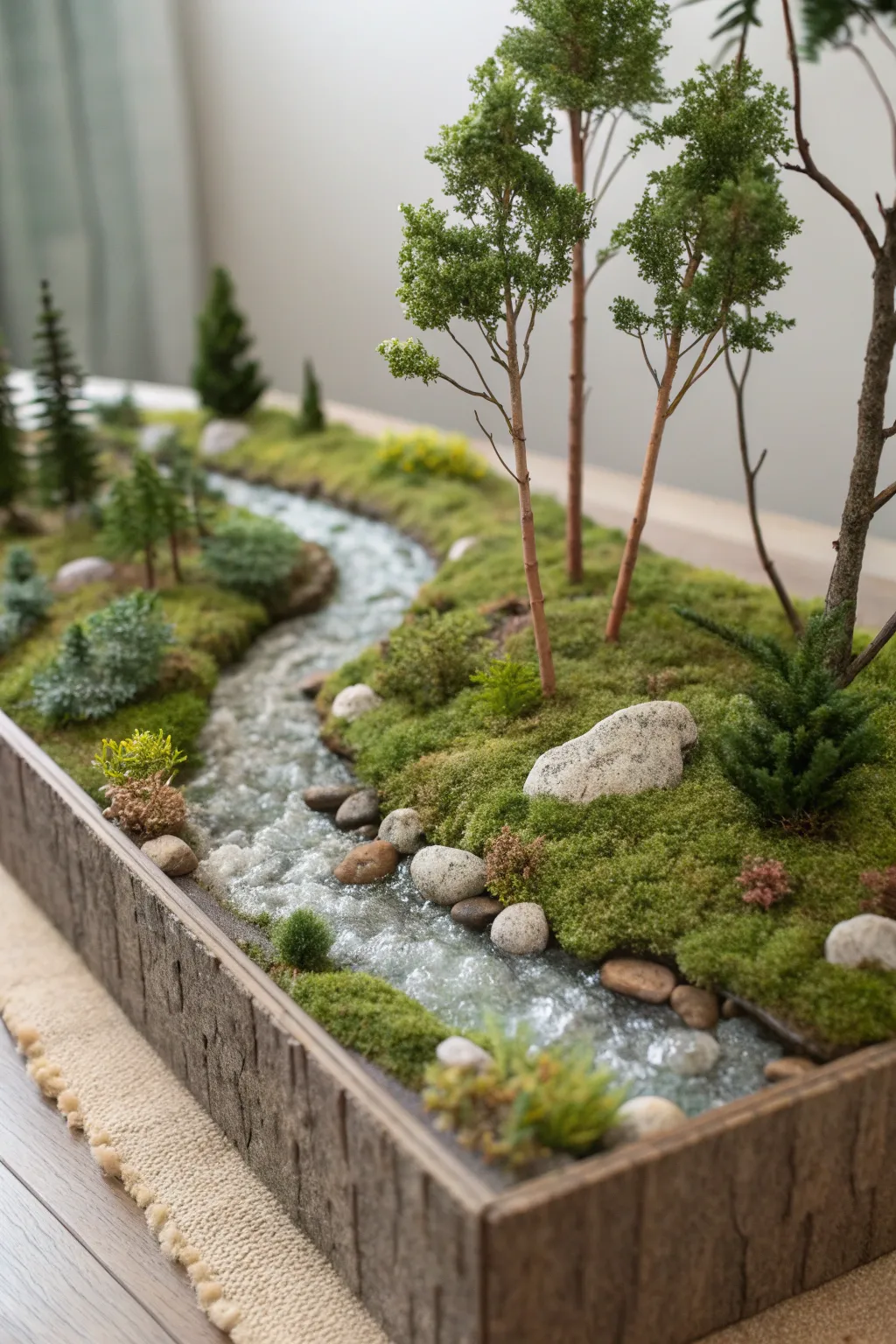 Transform your diorama with a captivating resin stream—where craftsmanship meets natural elegance.