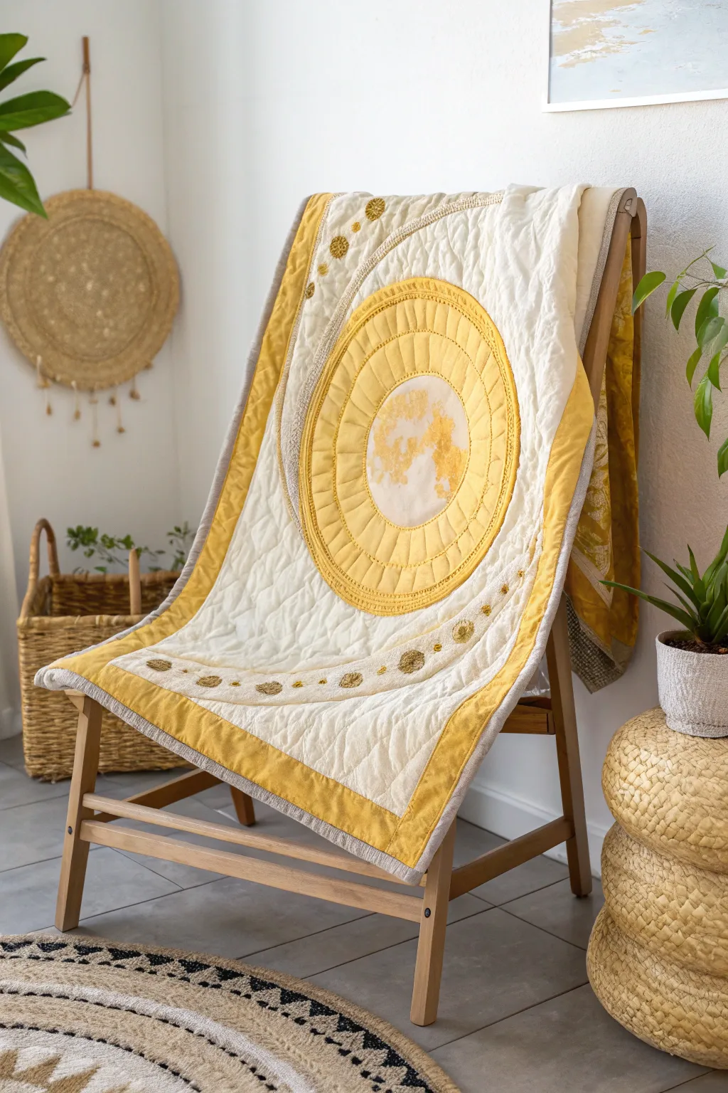 Embrace the warmth of a harvest moon with this stunning quilt pattern, a perfect blend of simplicity and artistry for your home.