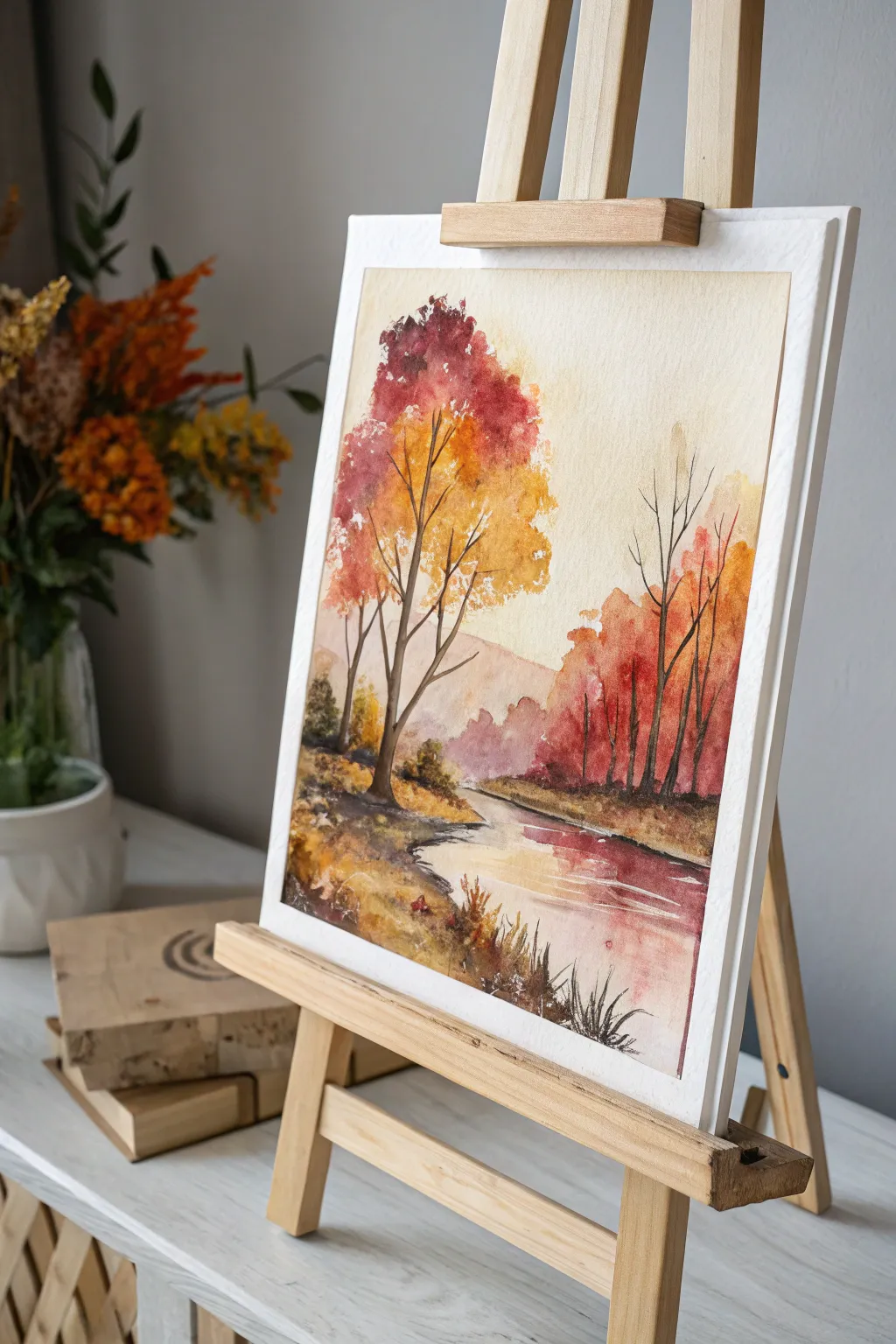 Embrace the beauty of autumn with abstract blends that dance across the canvas, a perfect fusion of minimalism and boho elegance.