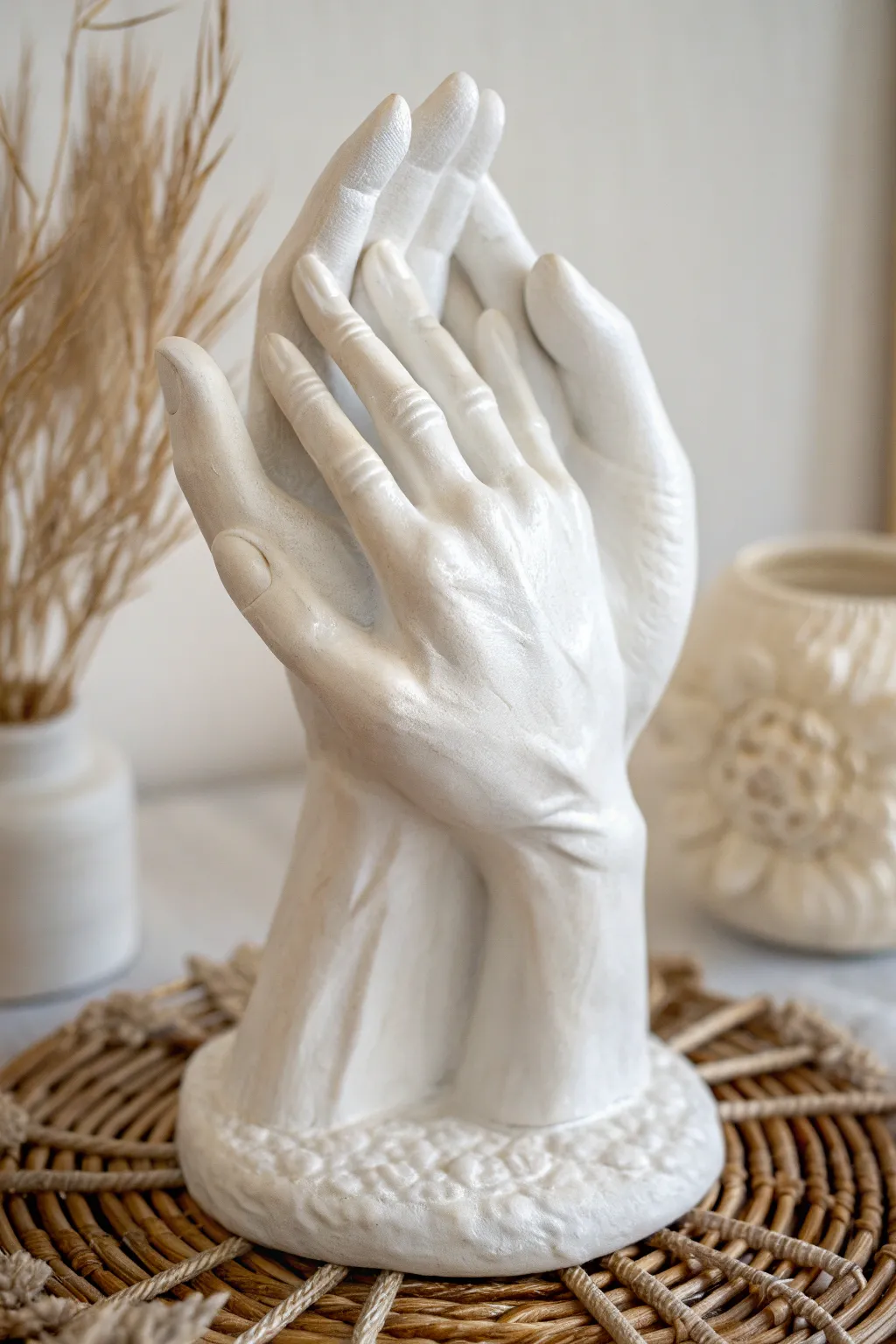 Embrace every unique detail with this exquisite family hand casting, where craftsmanship meets natural beauty.