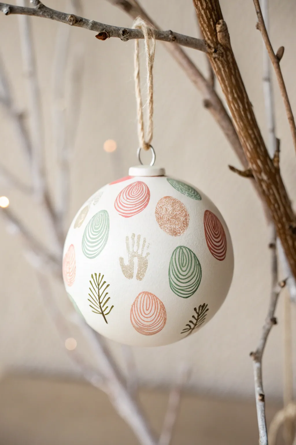 Capture your family's essence with a minimalist fingerprint ornament—a beautiful and personal touch to your decor.