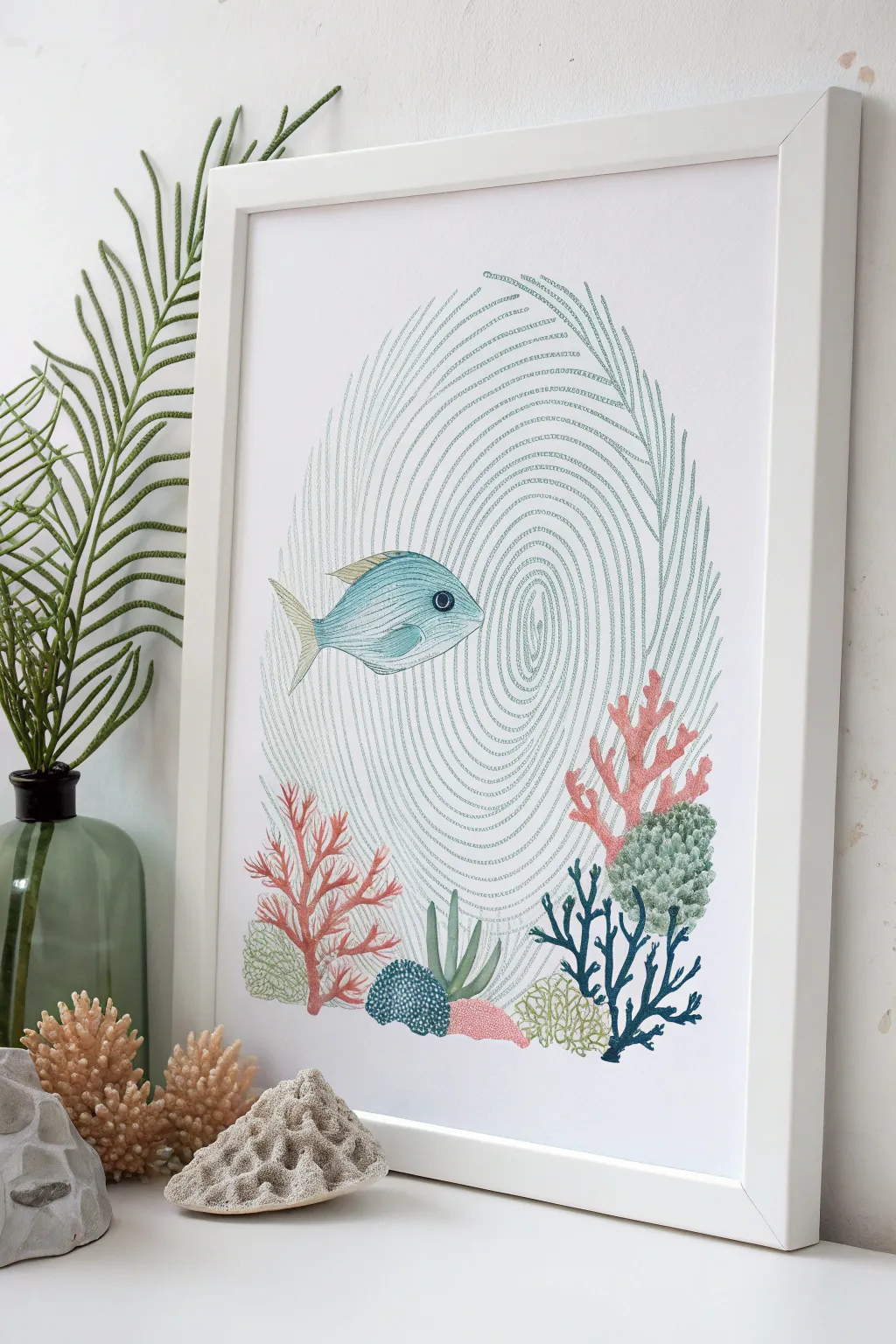 Dive into creativity with a touch of the ocean's elegance. 🐠✨ #FingerprintArt #MinimalistBeauty