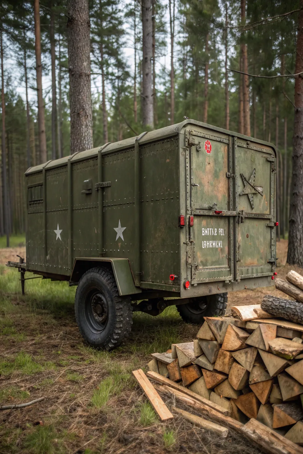 A testament to rugged durability: The military surplus trailer, your reliable workhorse.