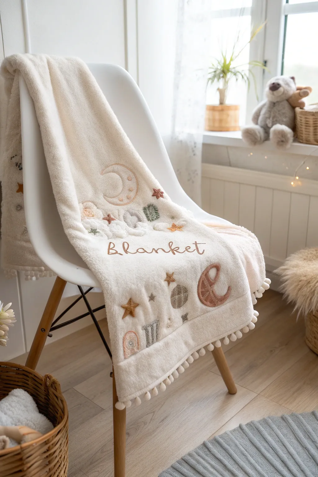 Cozy up with a touch of personalization: DIY appliqué fleece blanket for a unique, handmade touch.