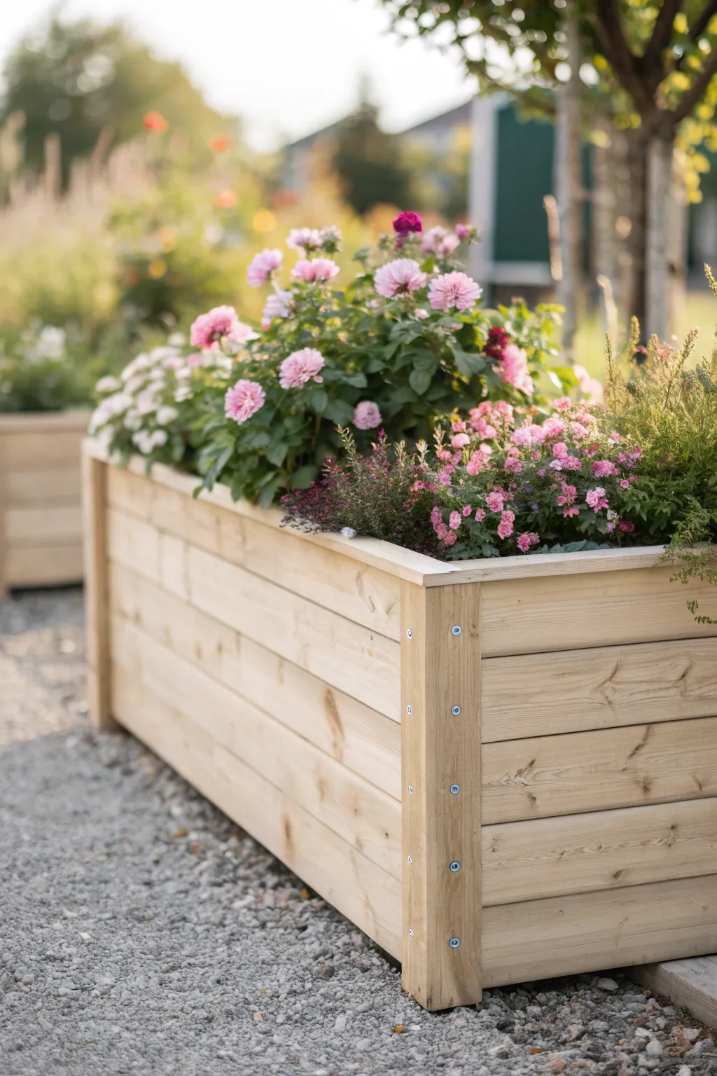 Elevate your garden game with stunning raised flower beds that blend Scandinavian simplicity with Boho beauty.