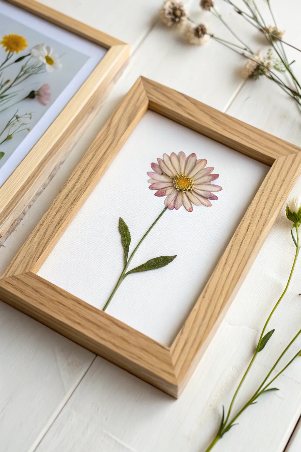 Capture nature's grace with timeless pressed flower art.