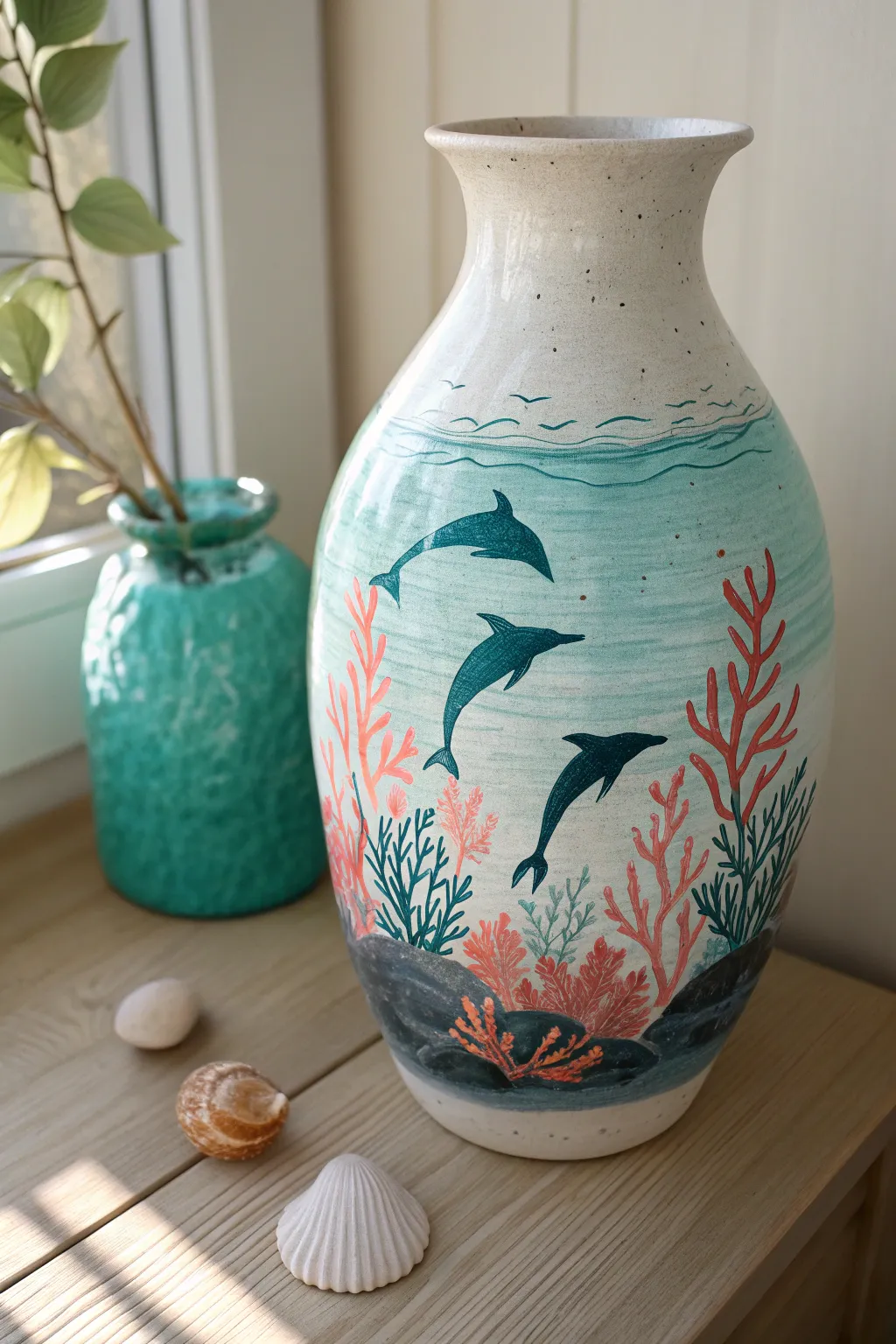 Dive into tranquility with this stunning underwater-inspired vase, bringing the ocean's beauty to your home.