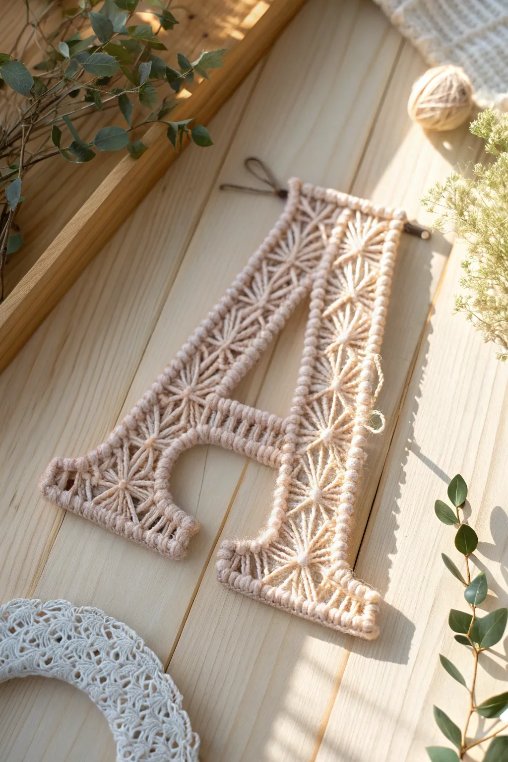 Craft your story with personalized elegance: French knitted decorative letters.