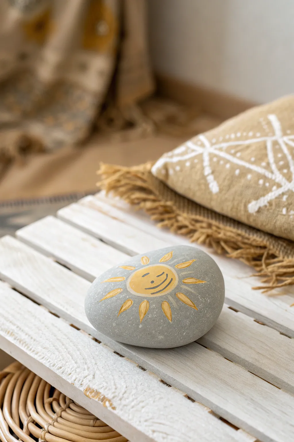 Illuminate your space with the warmth of handcrafted sun motifs. #MinimalistJoy #ScandiBoho