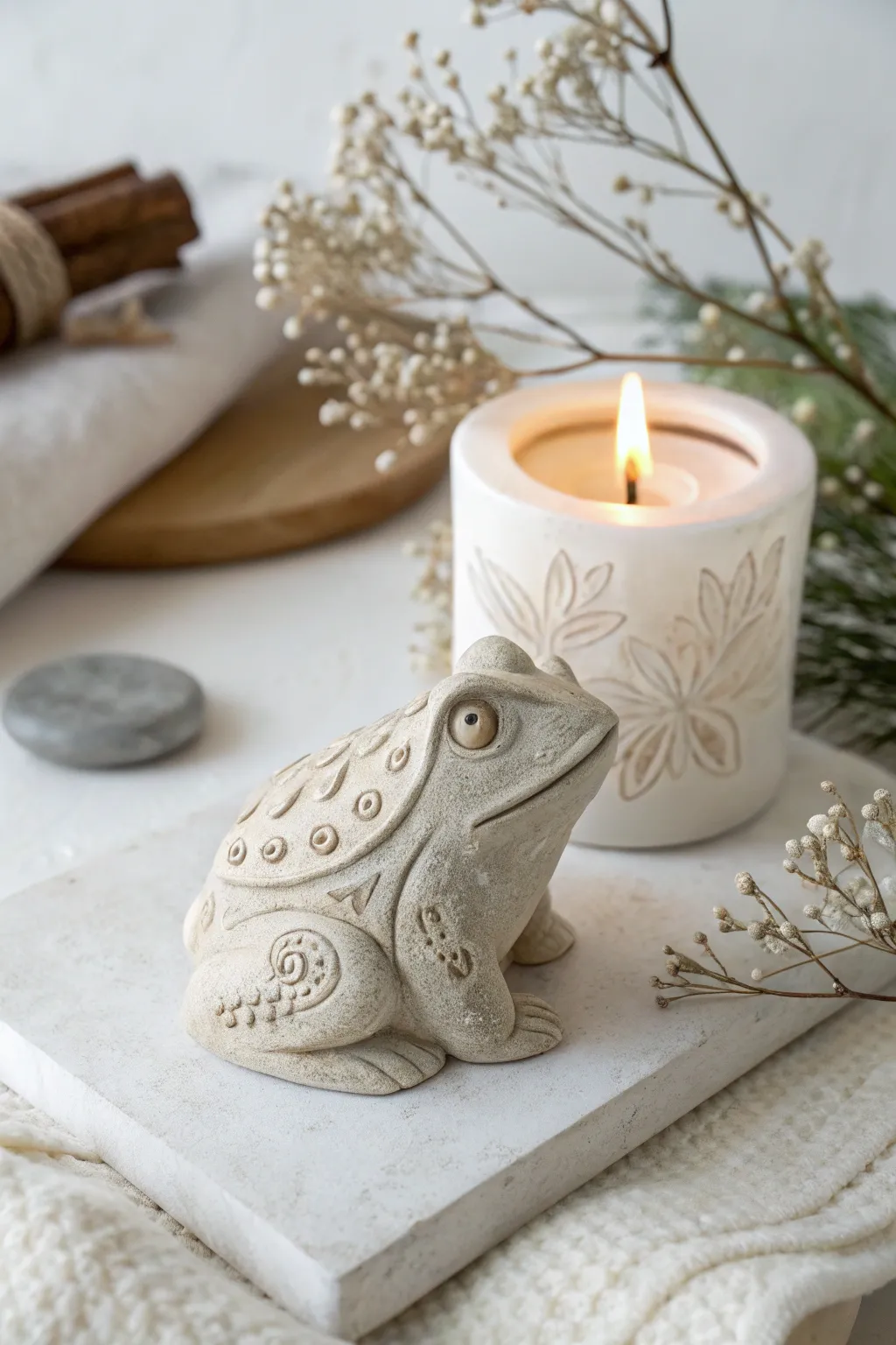Embrace cozy evenings with this handcrafted frog candle holder, where minimalist design meets boho charm.